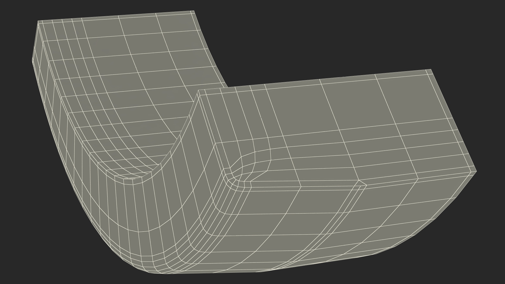 Yellow Curb Rounded 3D model