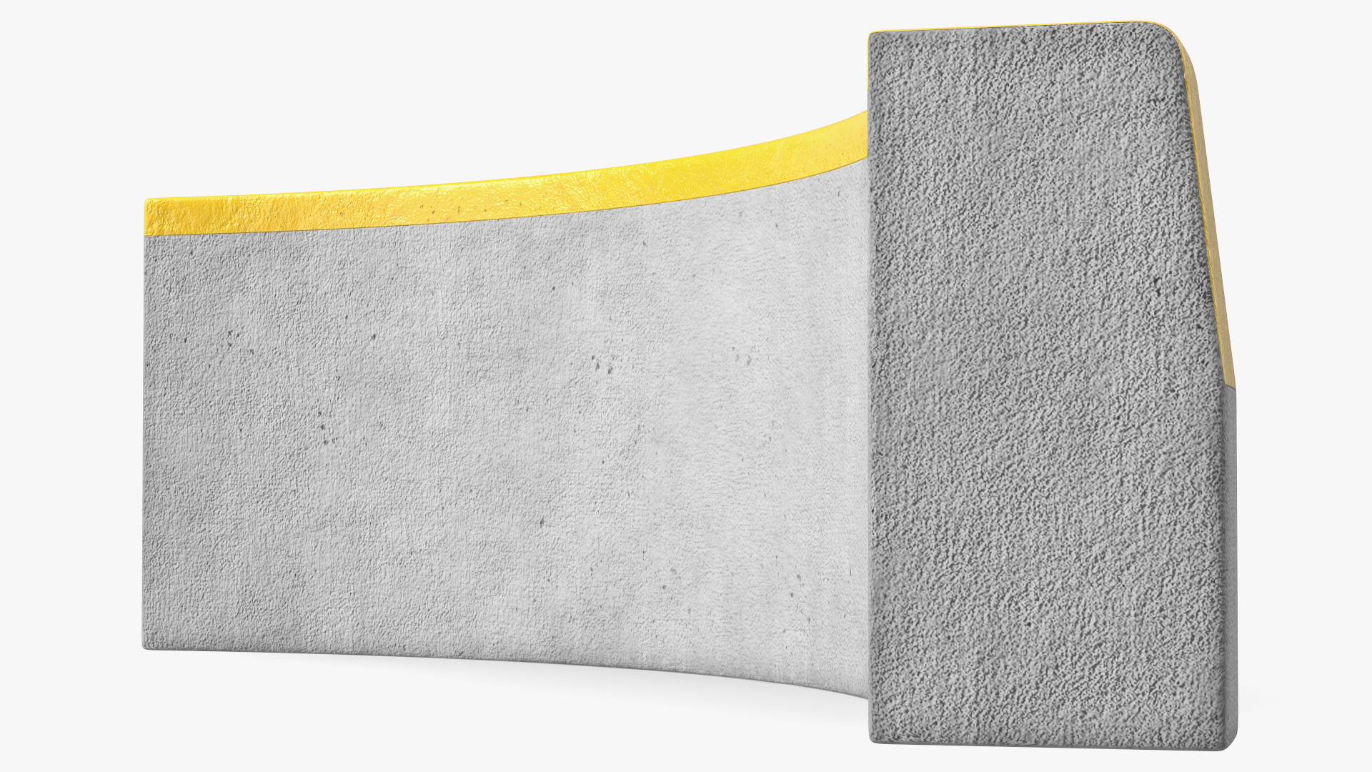 Yellow Curb Rounded 3D model