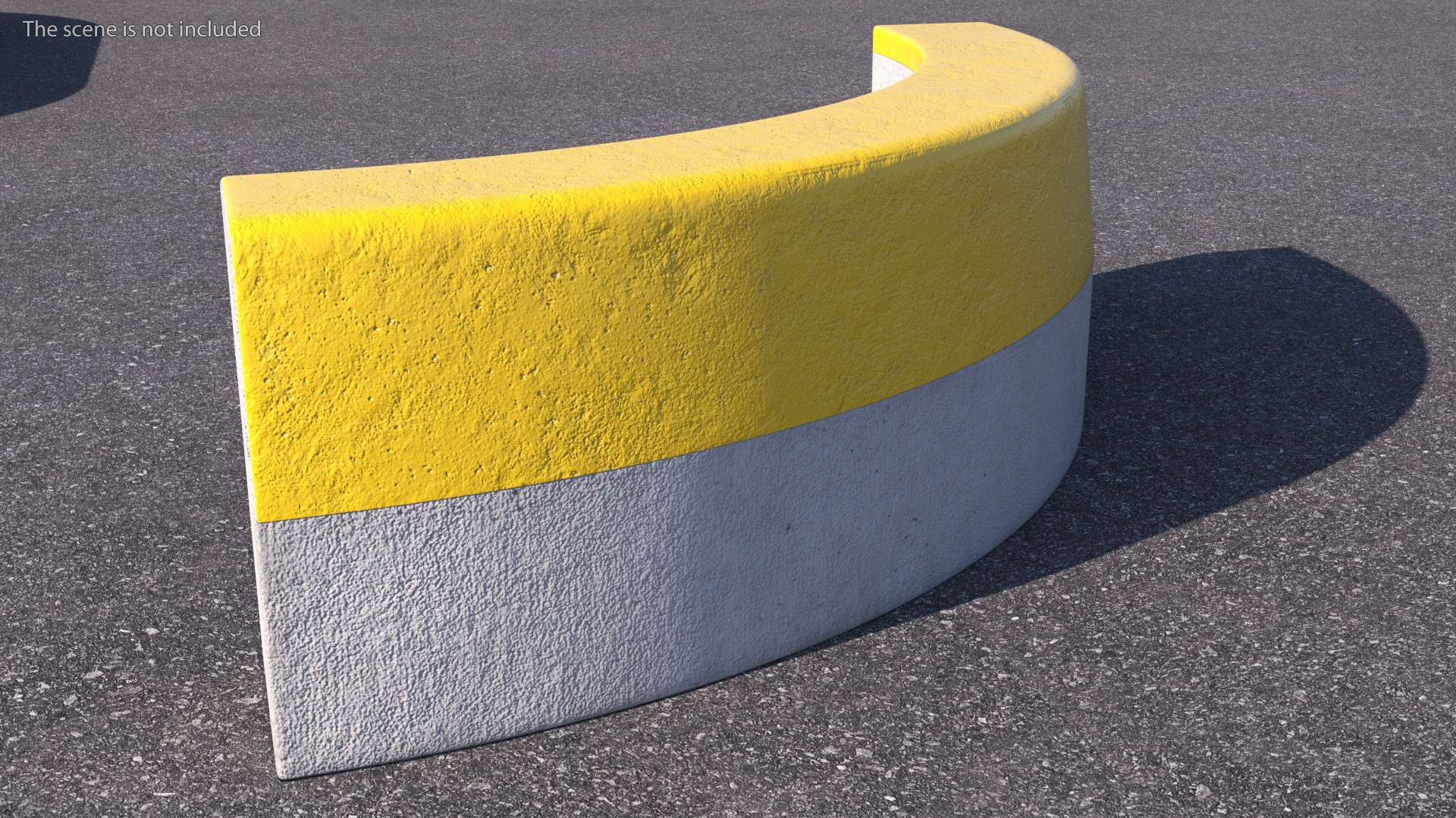 Yellow Curb Rounded 3D model