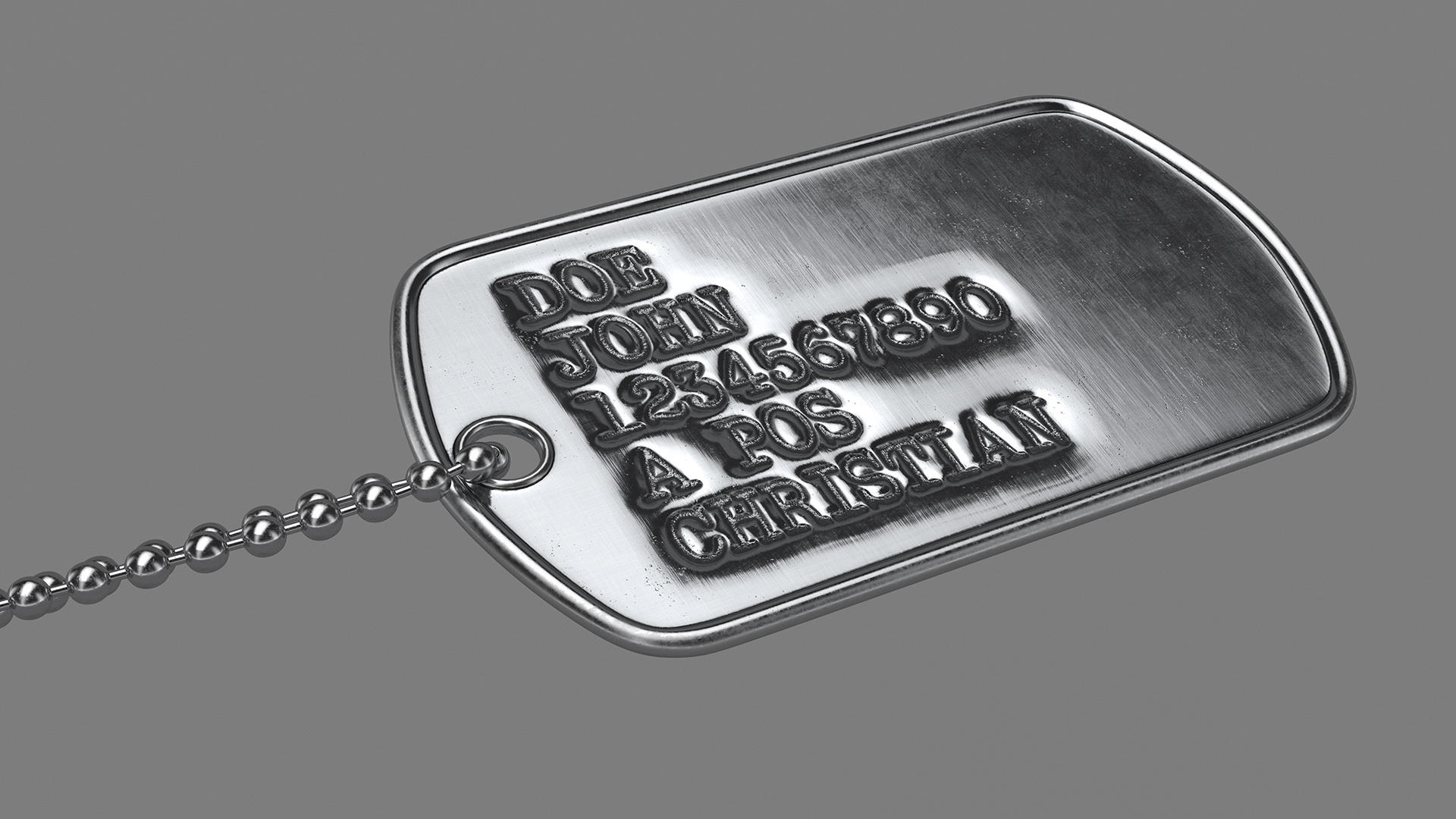 3D model Military Dog Tag Hang Straight