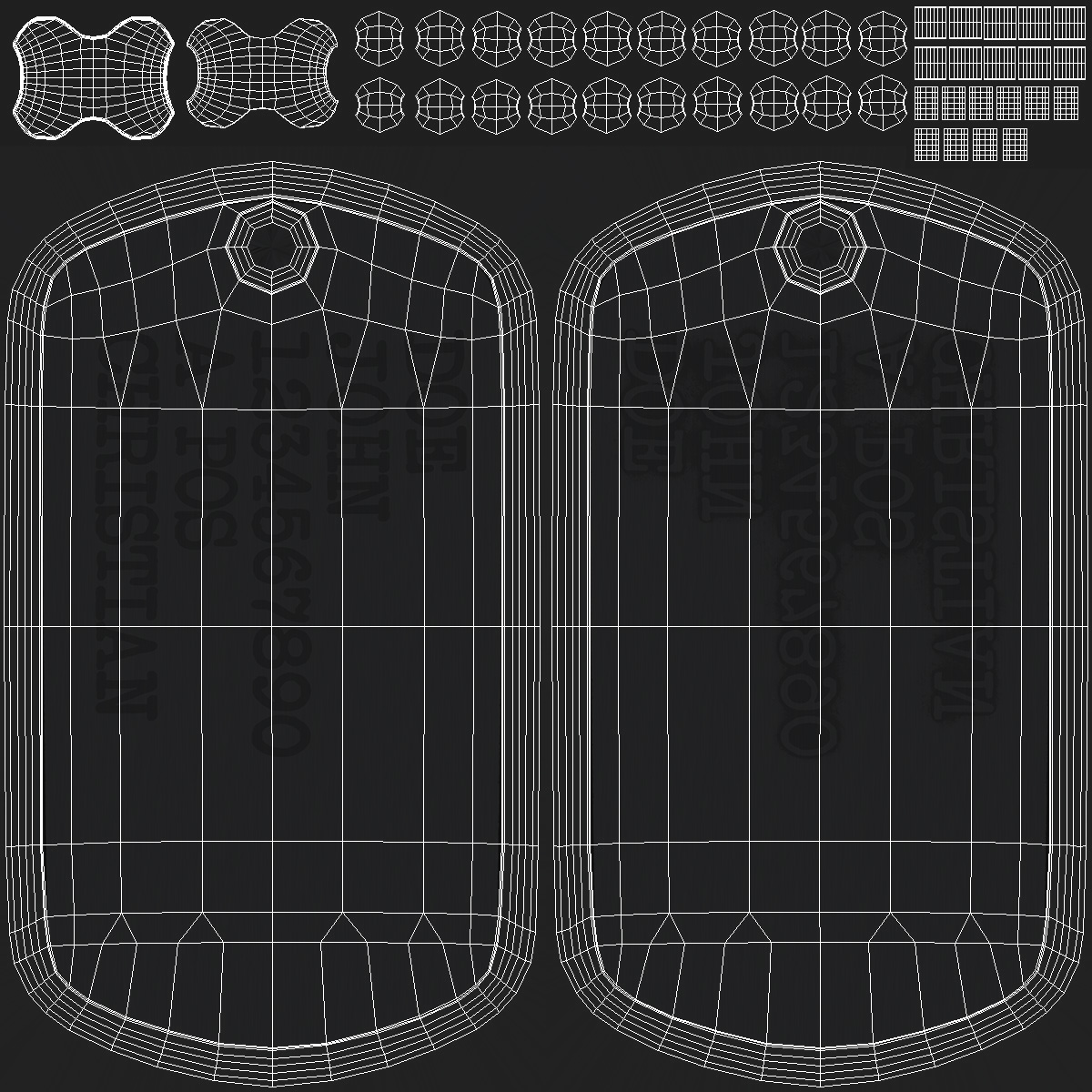 3D model Military Dog Tag Hang Straight