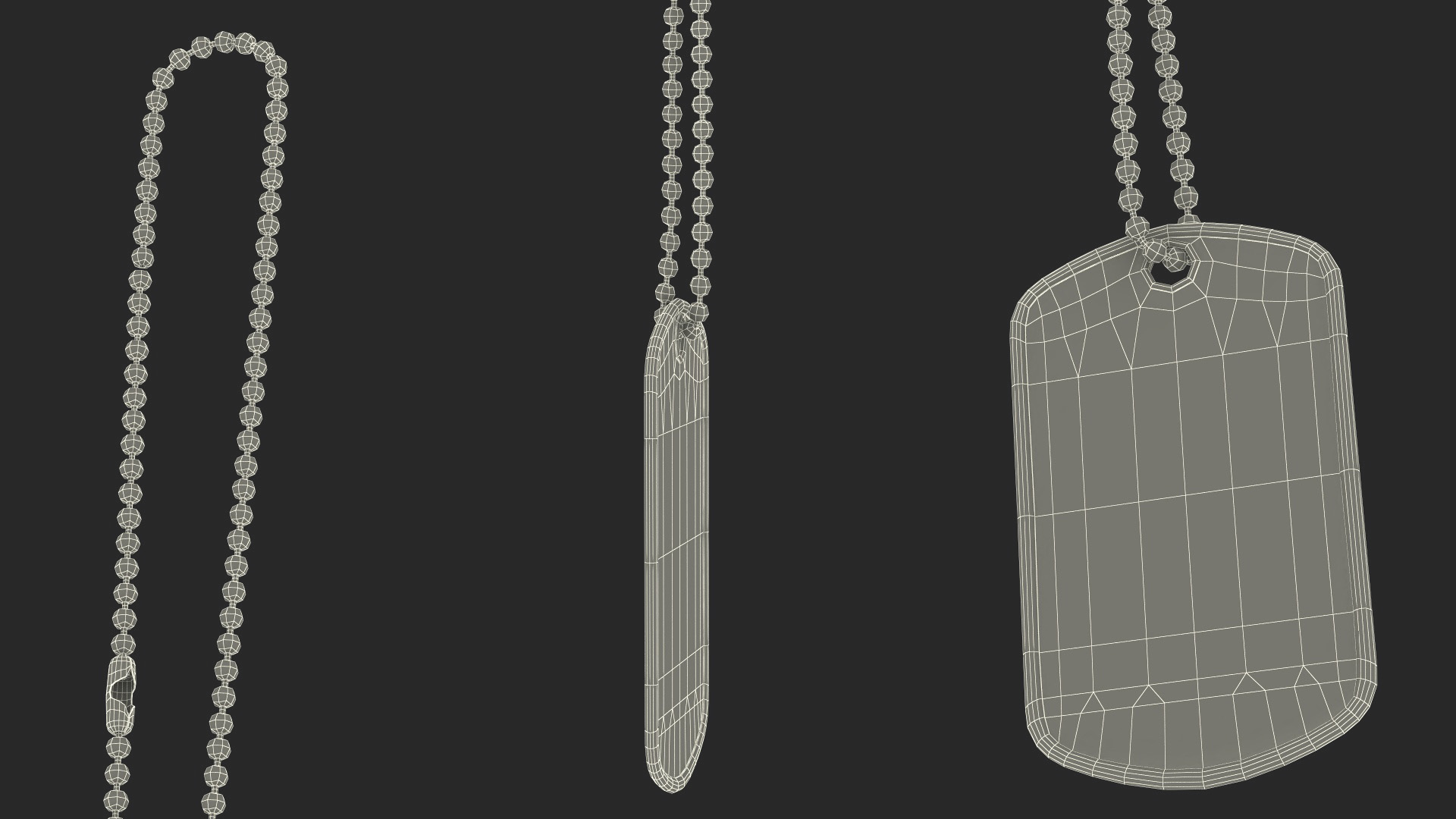 3D model Military Dog Tag Hang Straight