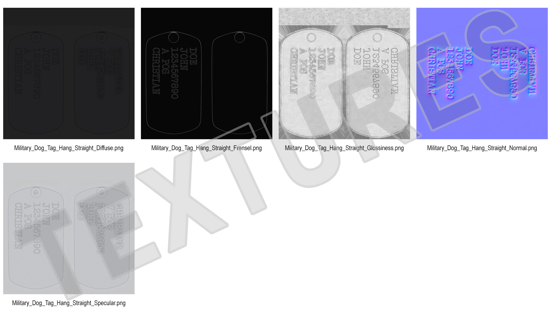 3D model Military Dog Tag Hang Straight