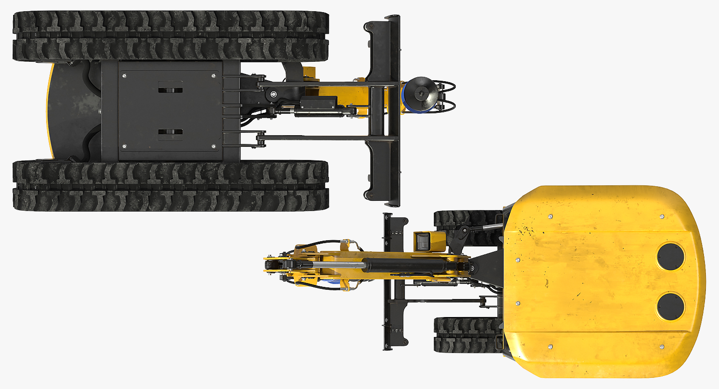 Mini Excavator JCB 18Z1 with Earth Drill X2500 Dirty 3D