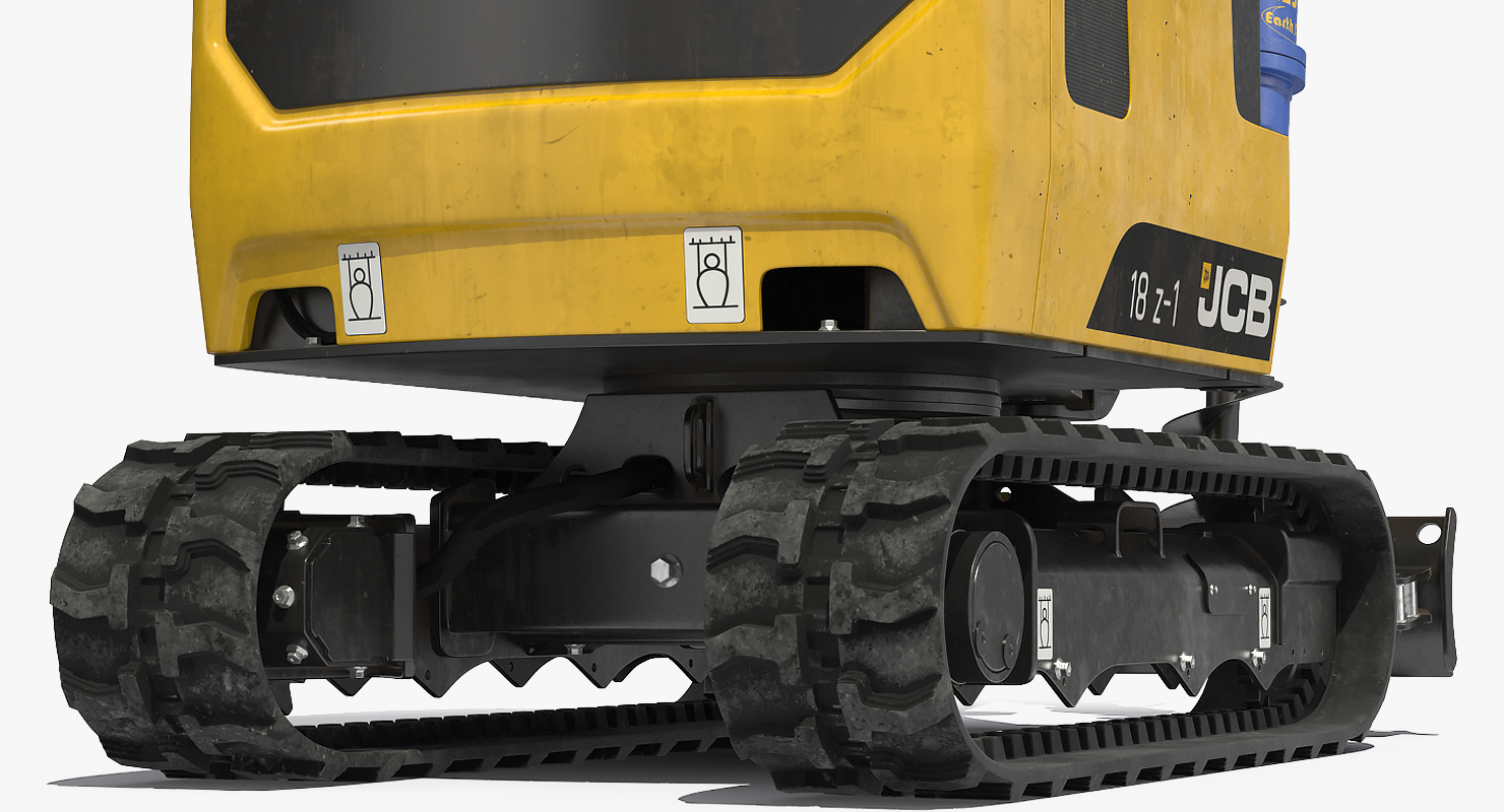 Mini Excavator JCB 18Z1 with Earth Drill X2500 Dirty 3D