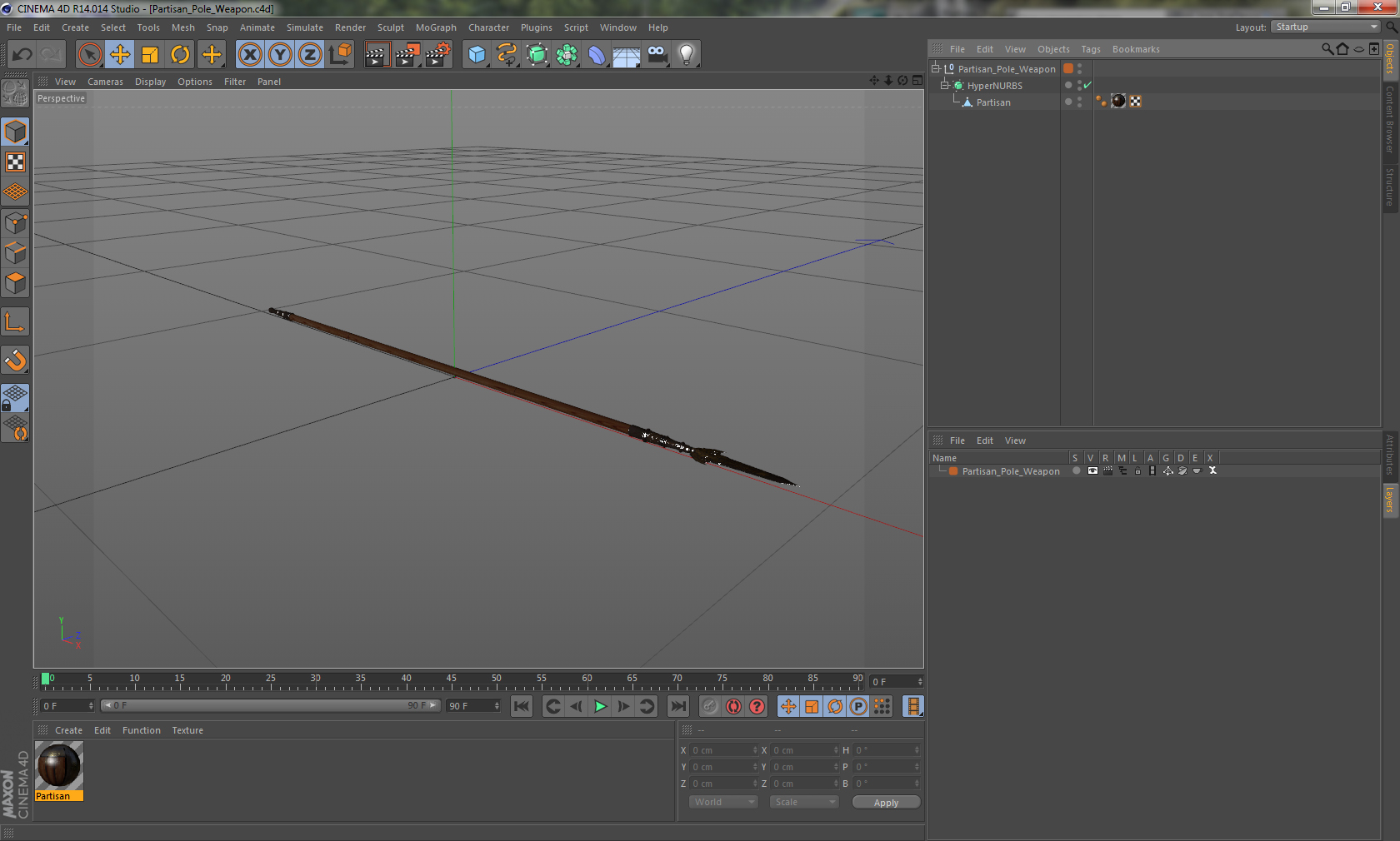 3D model Partisan Pole Weapon