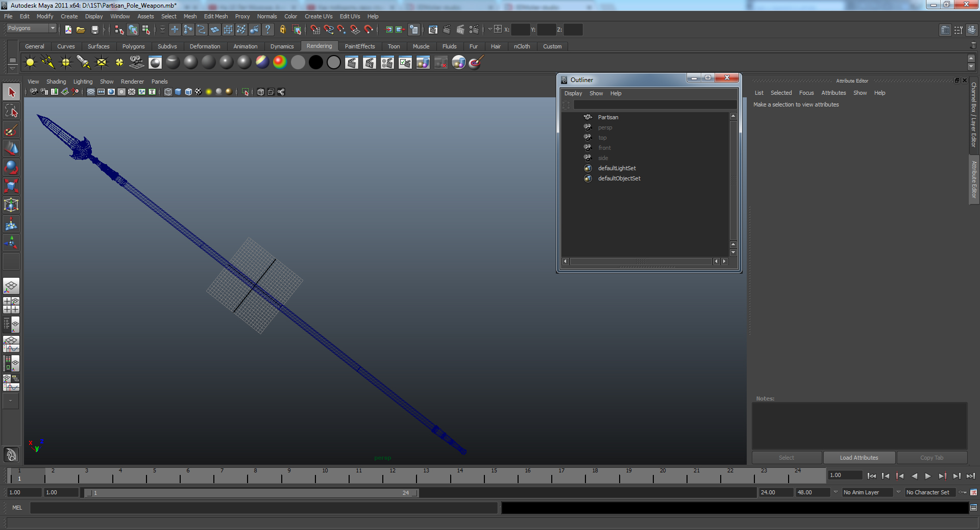 3D model Partisan Pole Weapon