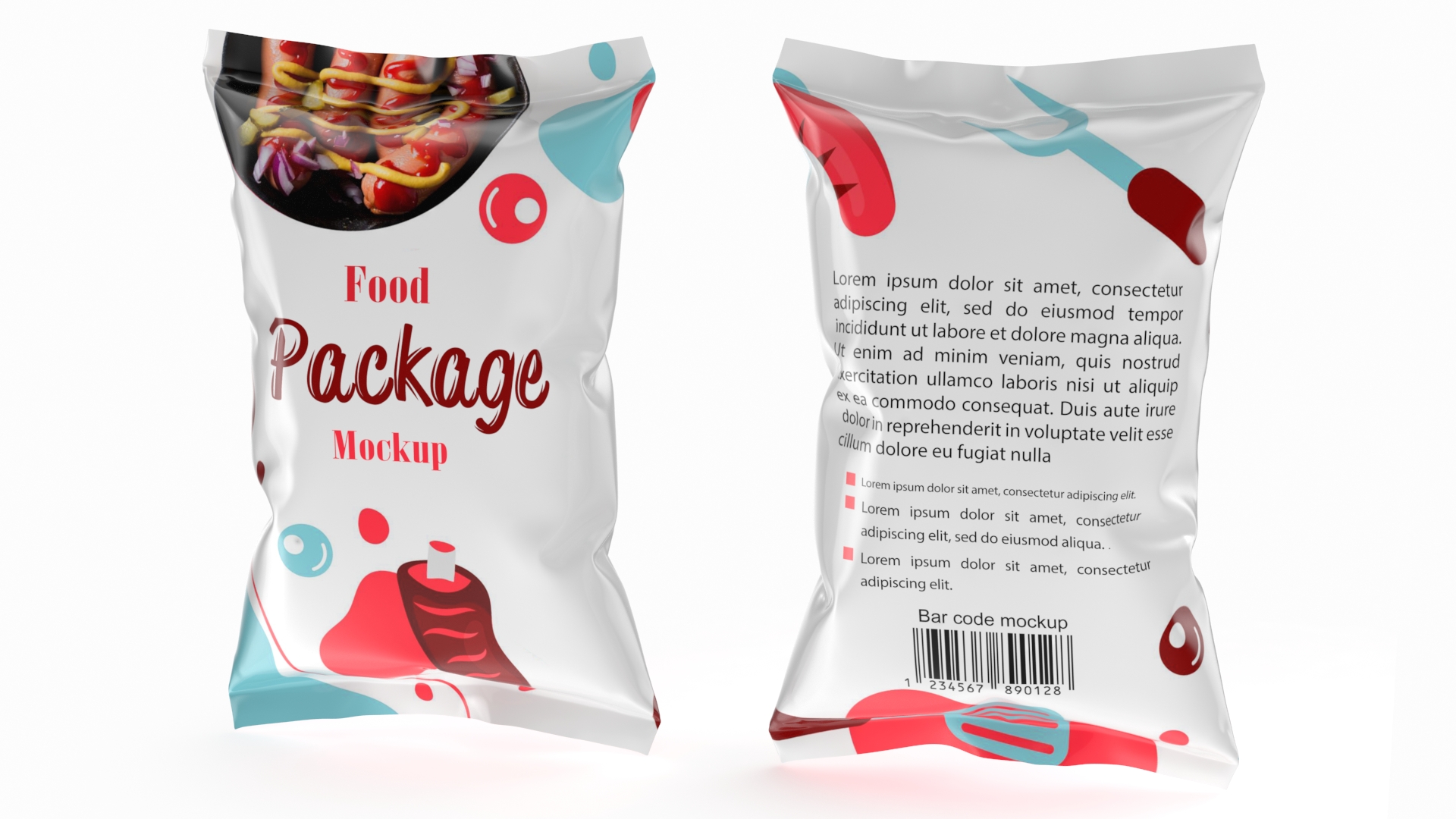 3D model Mockup Food Package White
