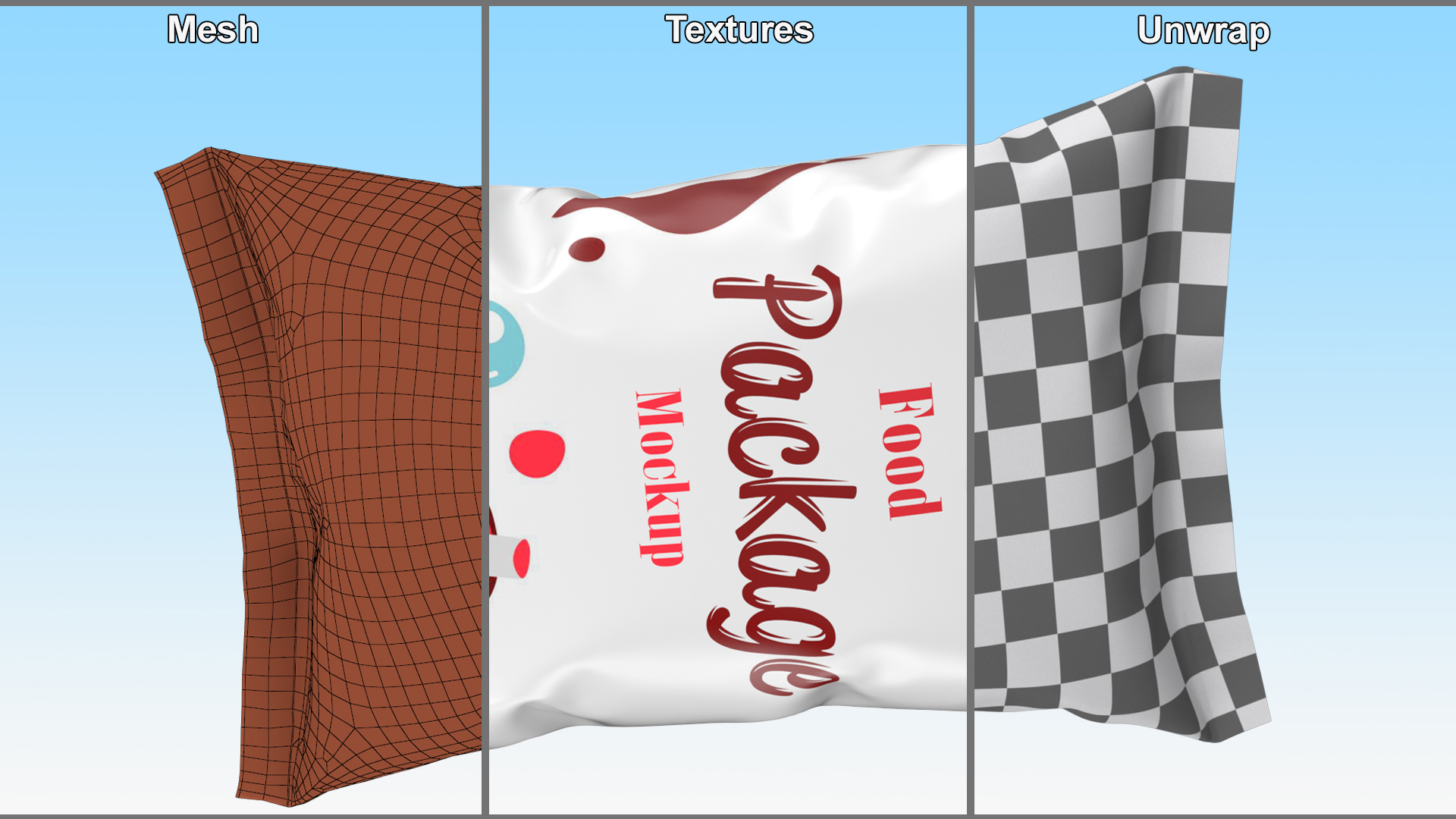 3D model Mockup Food Package White