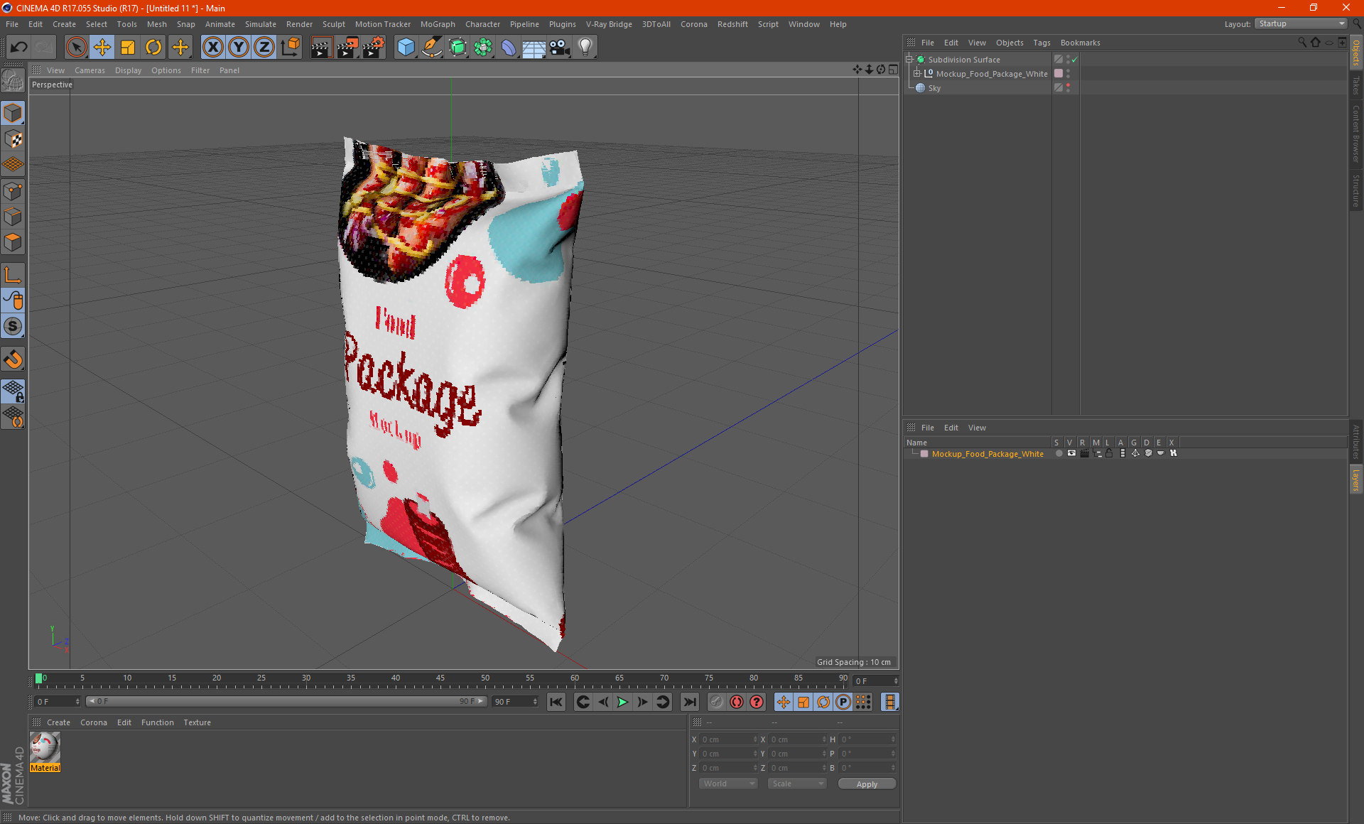 3D model Mockup Food Package White