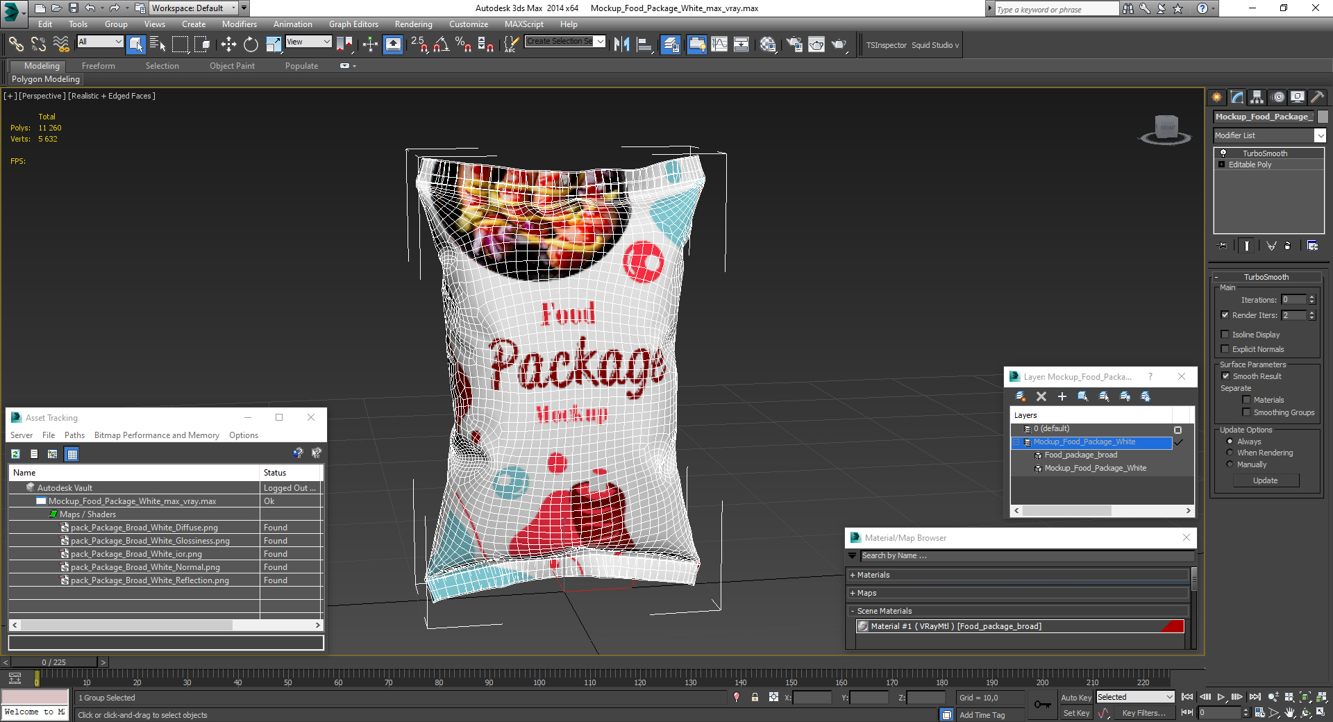 3D model Mockup Food Package White