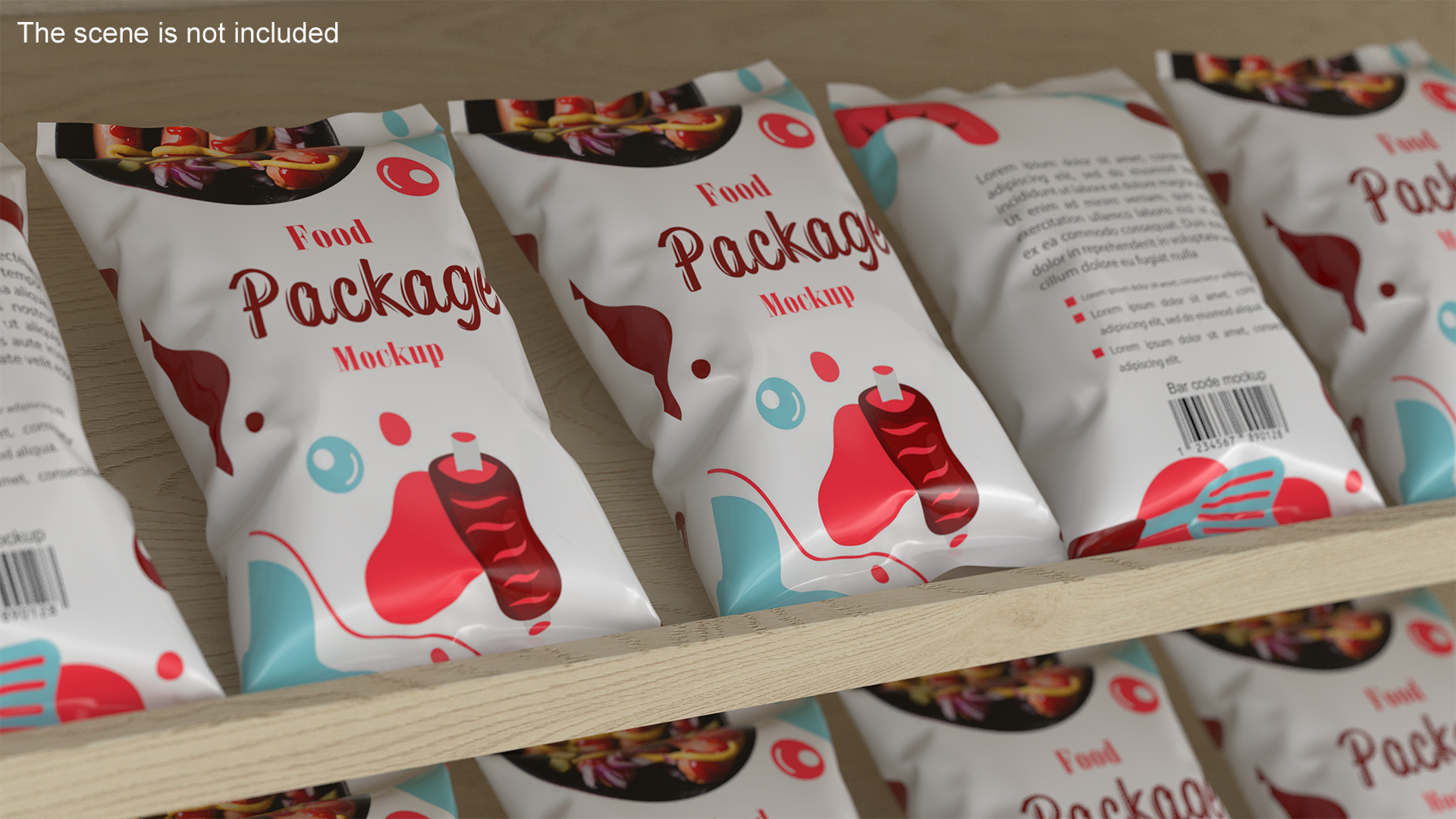 3D model Mockup Food Package White