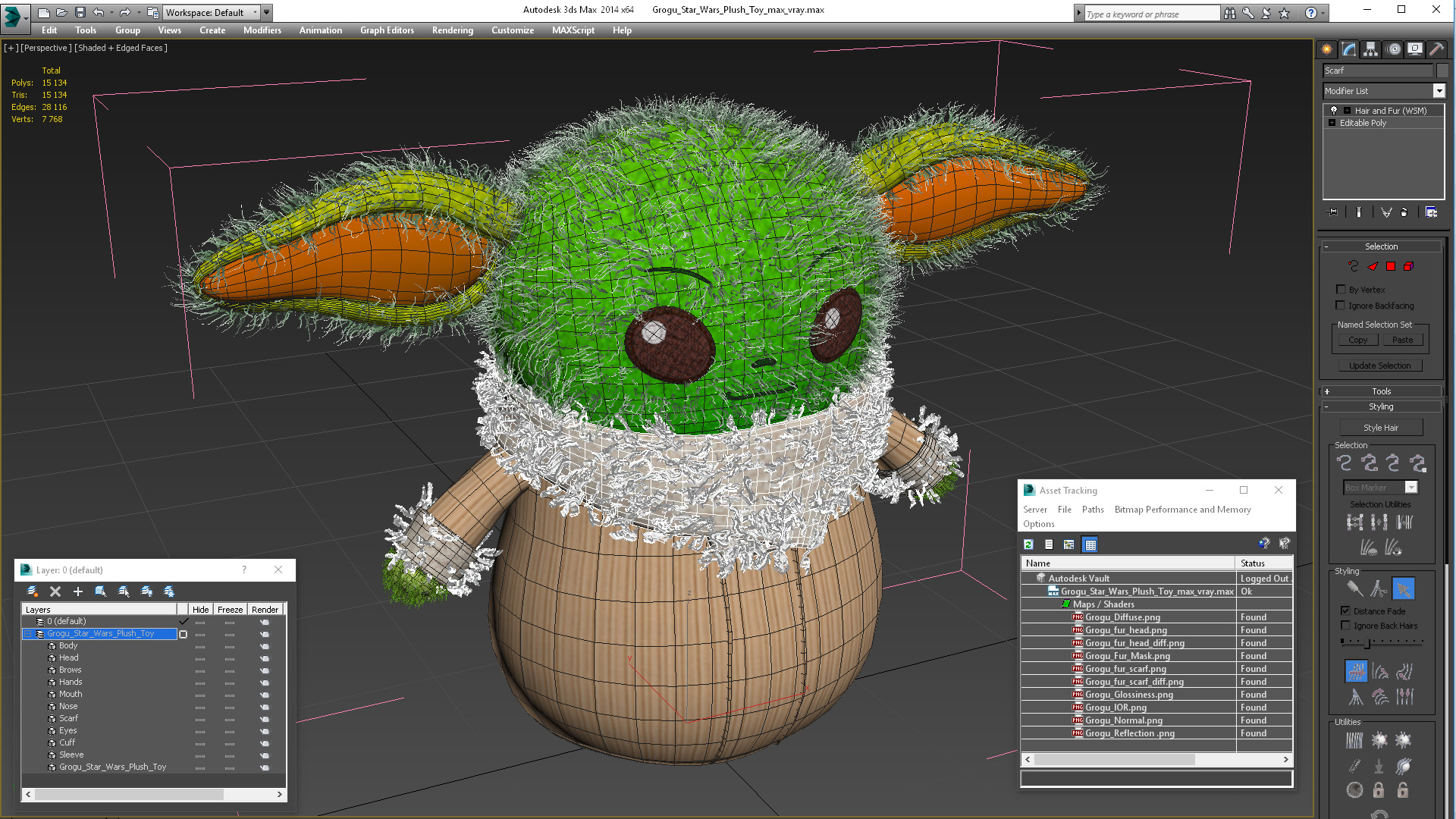 3D model Grogu Star Wars Plush Toy