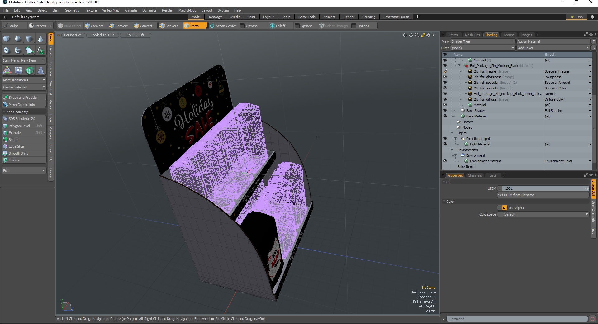 3D Holidays Coffee Sale Display model