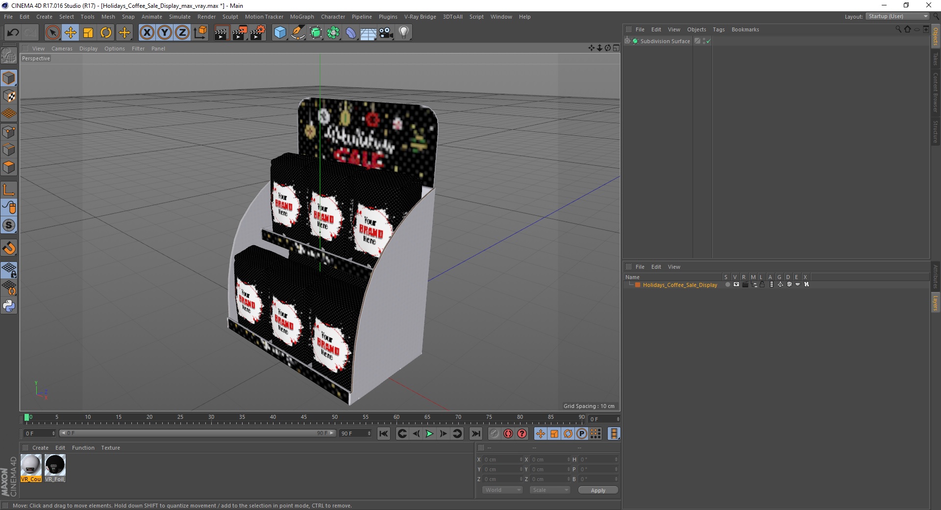 3D Holidays Coffee Sale Display model