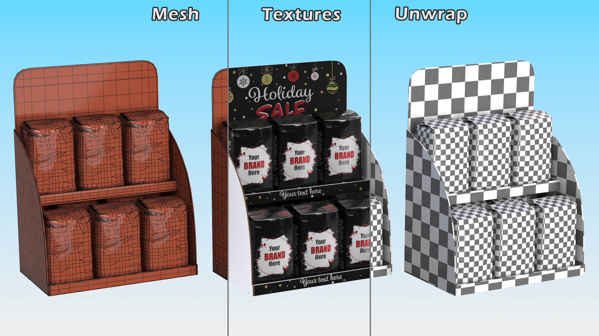 3D Holidays Coffee Sale Display model