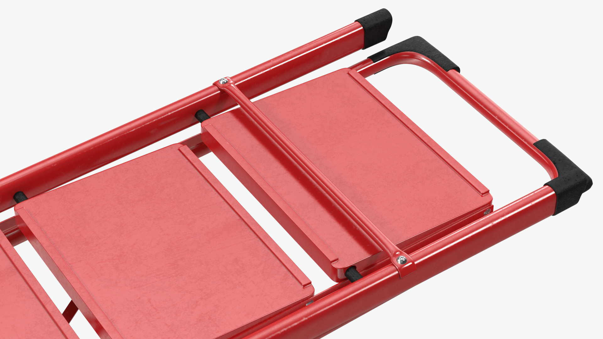 Red Steel Folding 4 Step Ladder for Home Rigged 3D