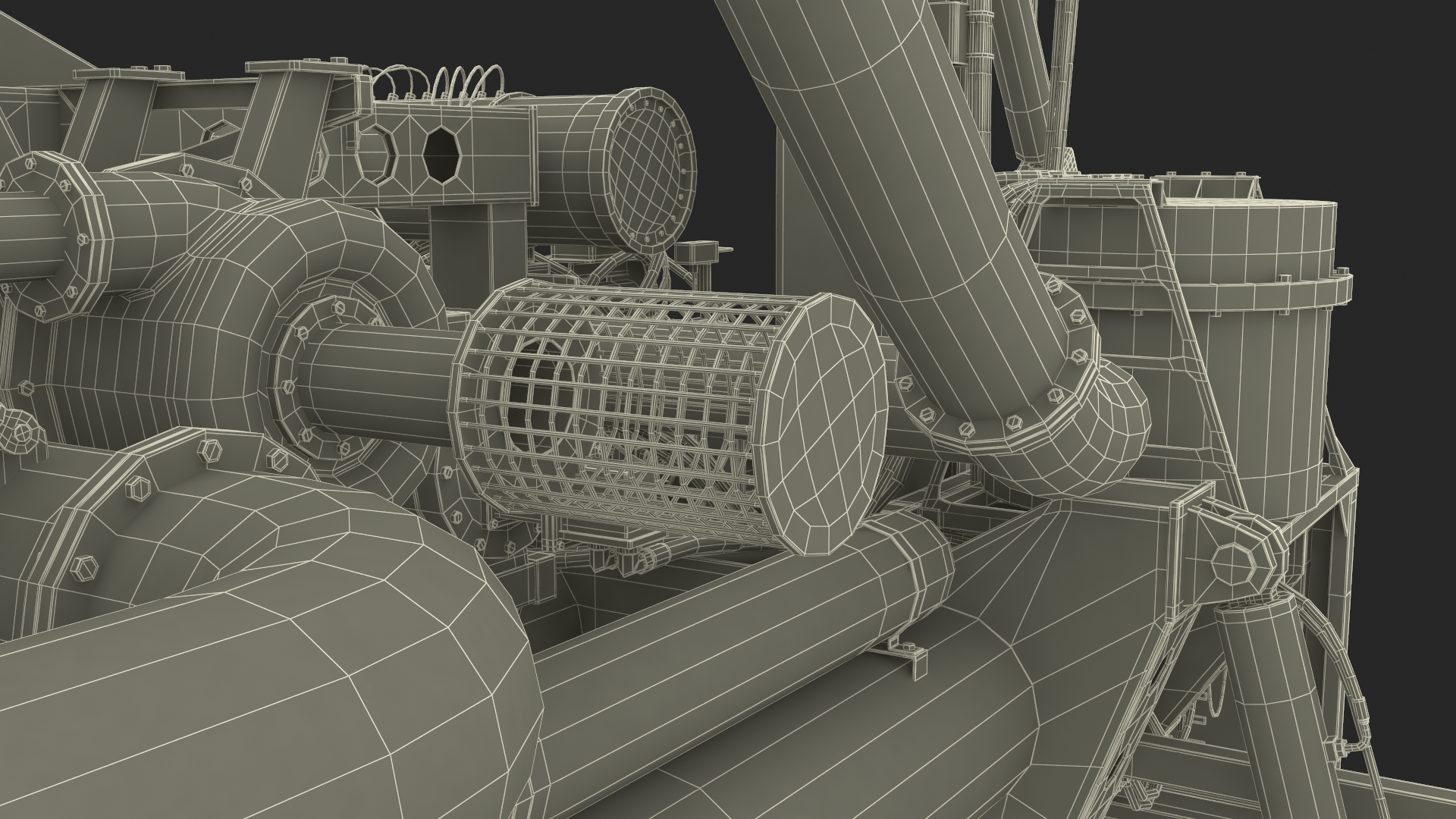 3D Subsea Pipeline Trencher Rigged