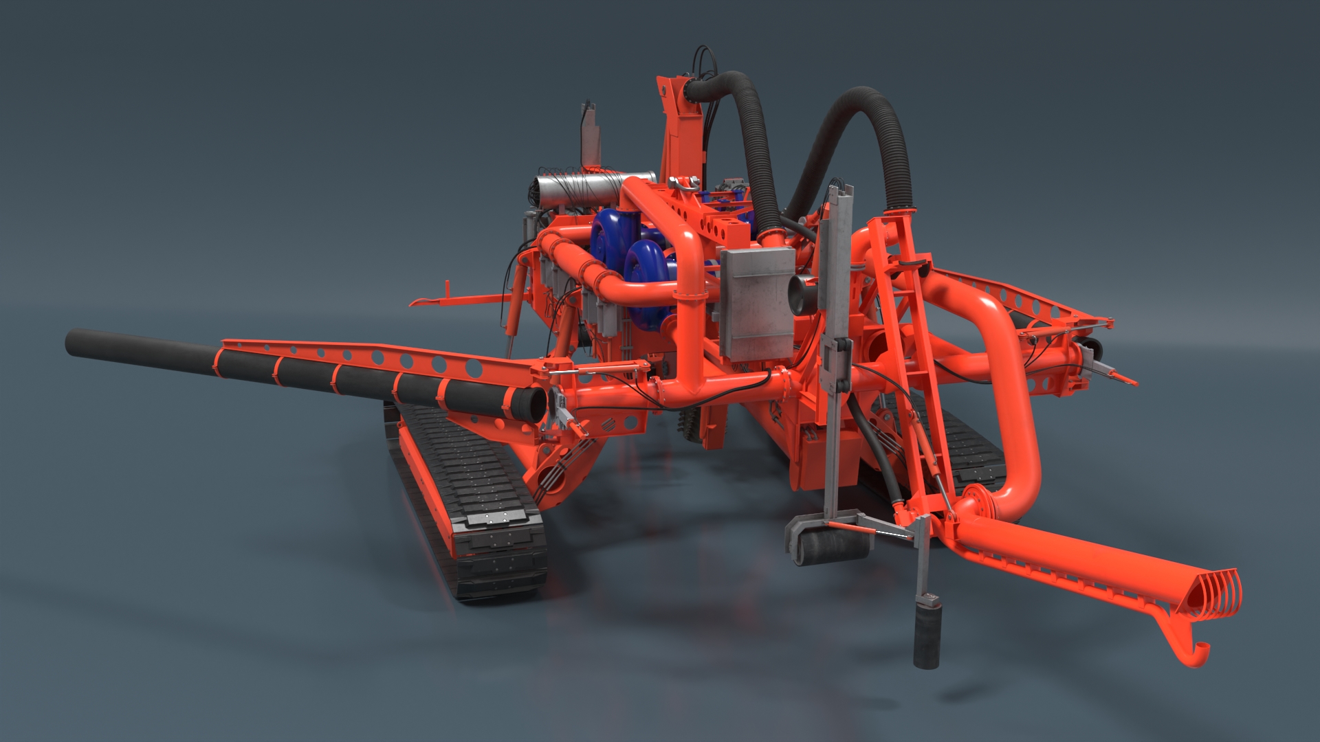 3D Subsea Pipeline Trencher Rigged