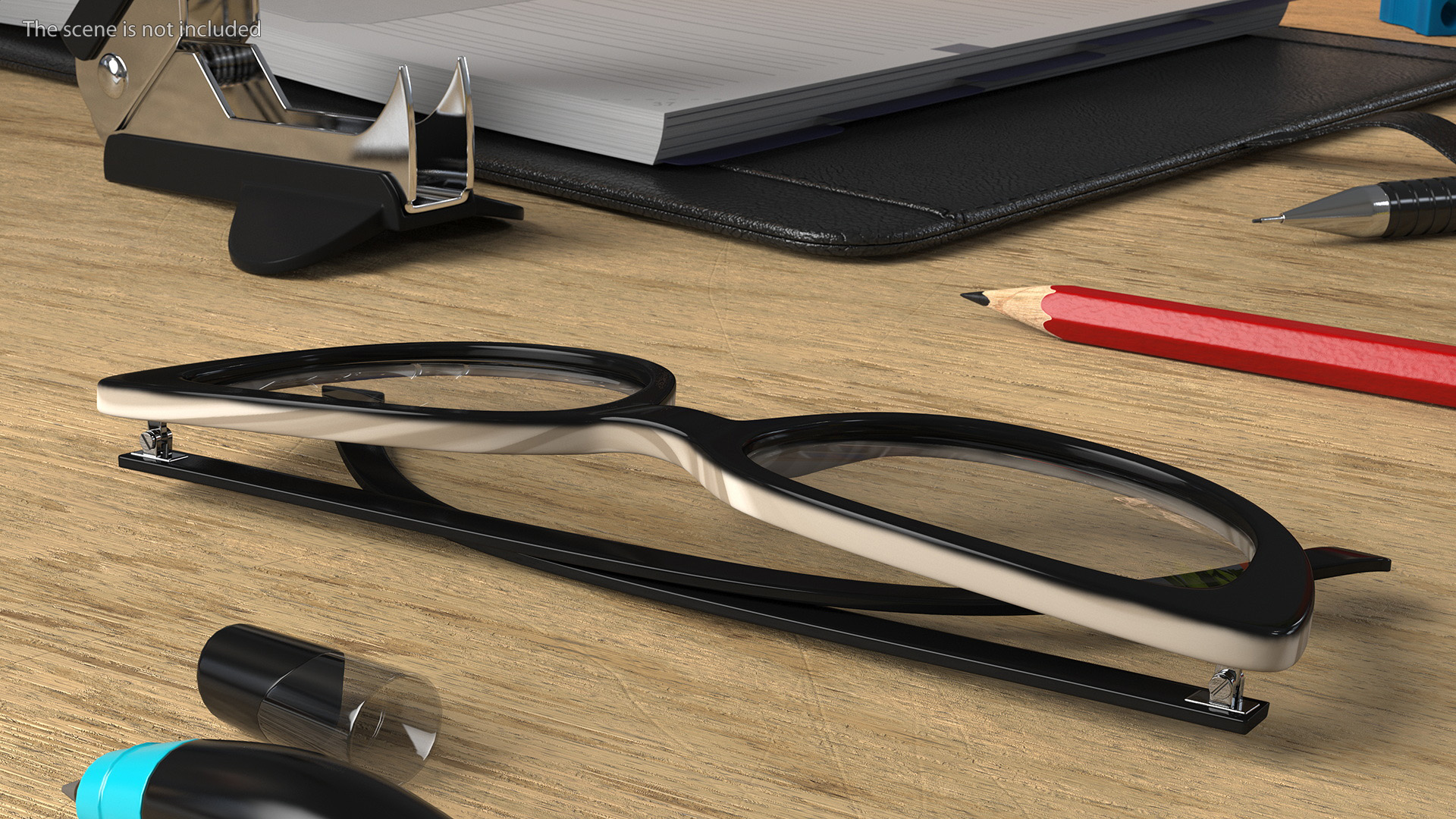 Reading Glasses Folded 3D