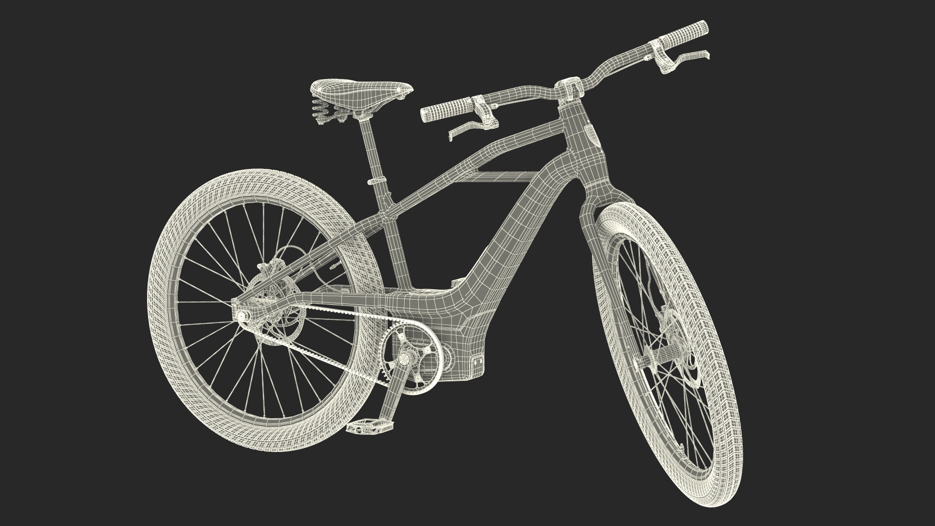 Modern Electric Bike Blue Rigged 3D
