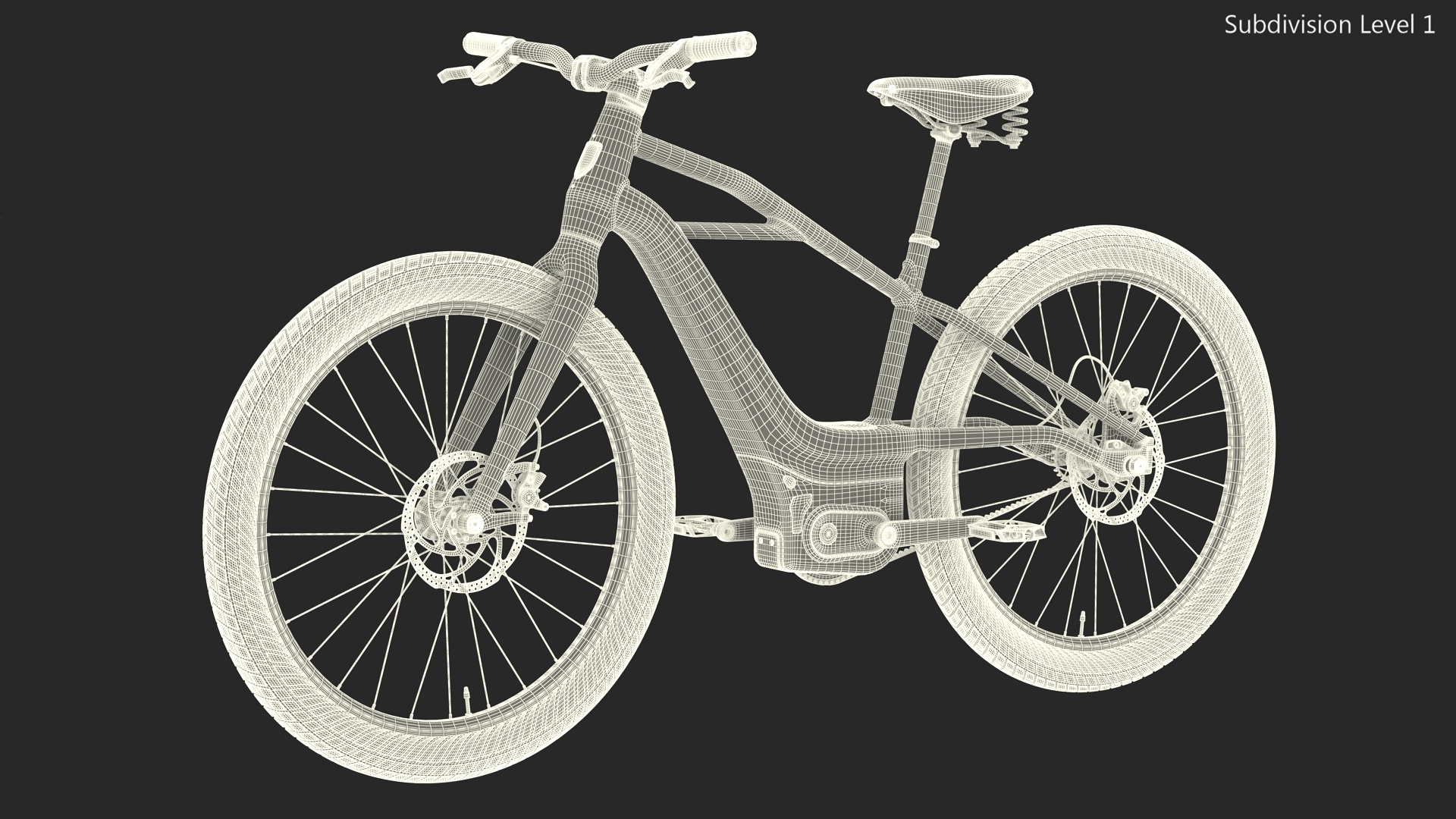 Modern Electric Bike Blue Rigged 3D