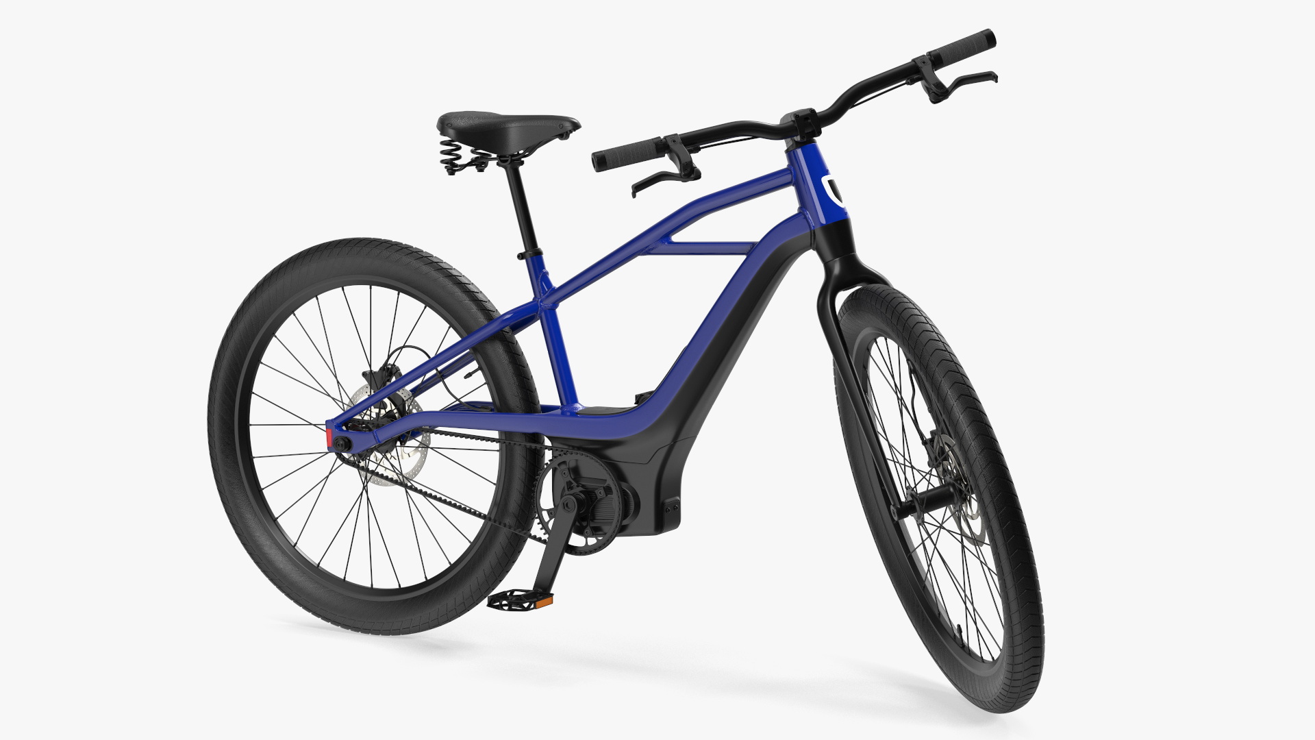 Modern Electric Bike Blue Rigged 3D
