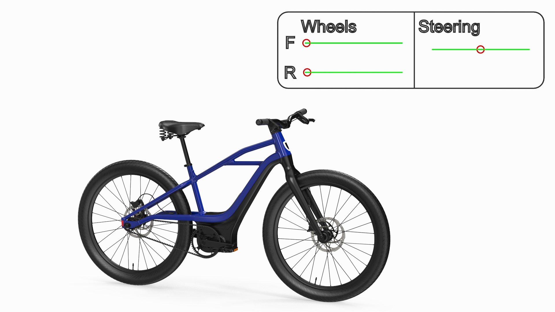 Modern Electric Bike Blue Rigged 3D