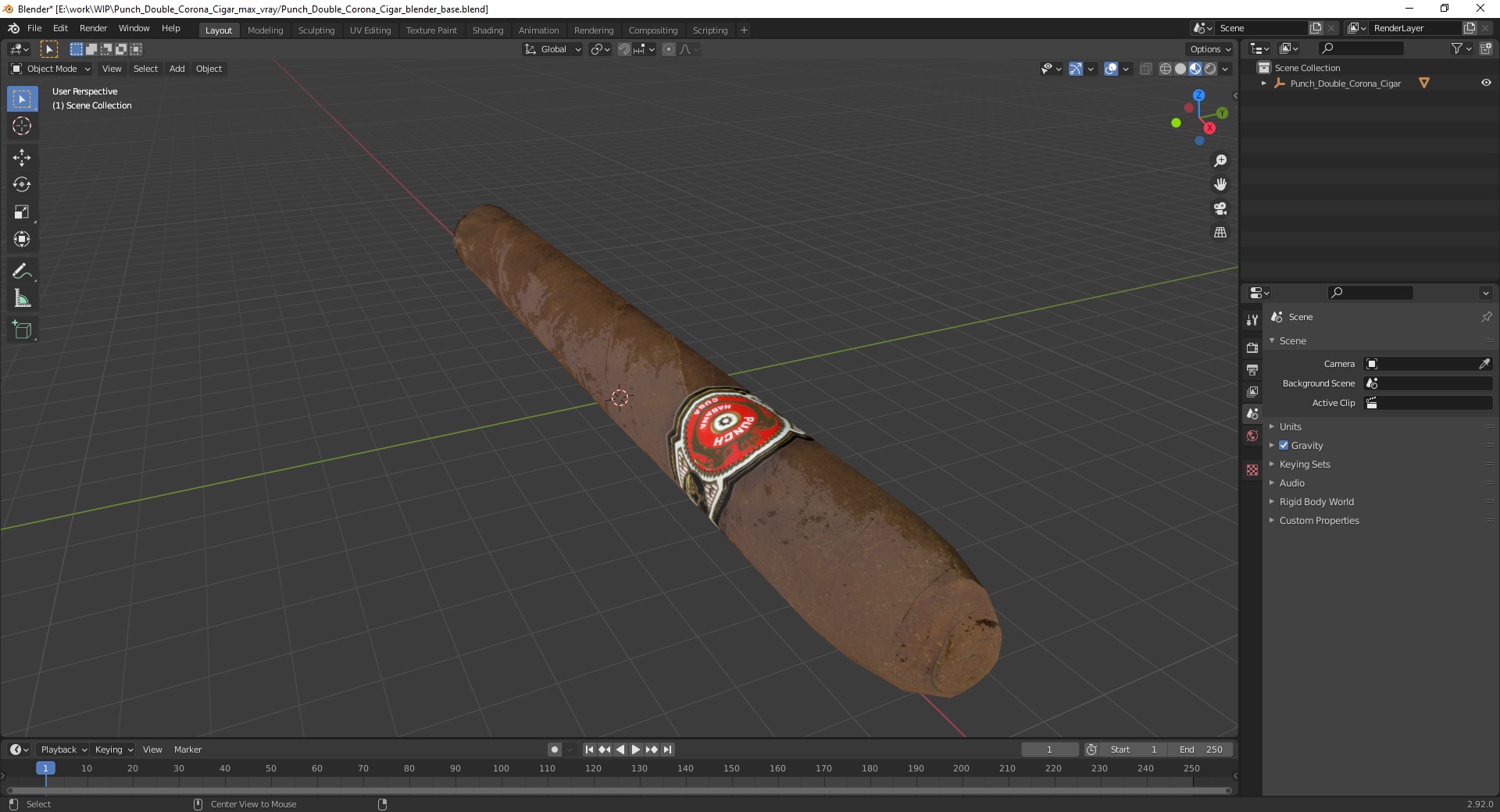 3D model Punch Double Corona Cigar