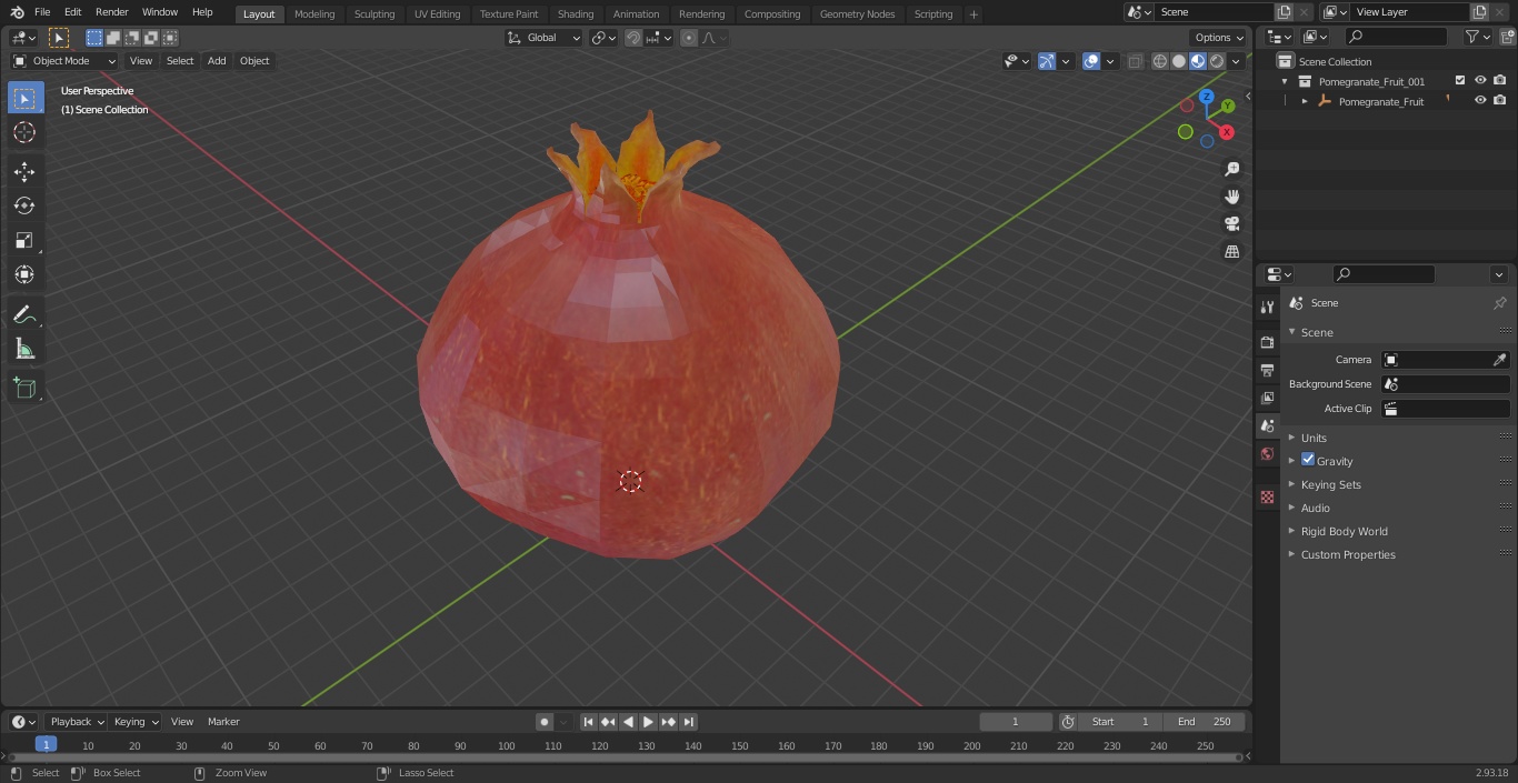 Pomegranate Fruit 3D