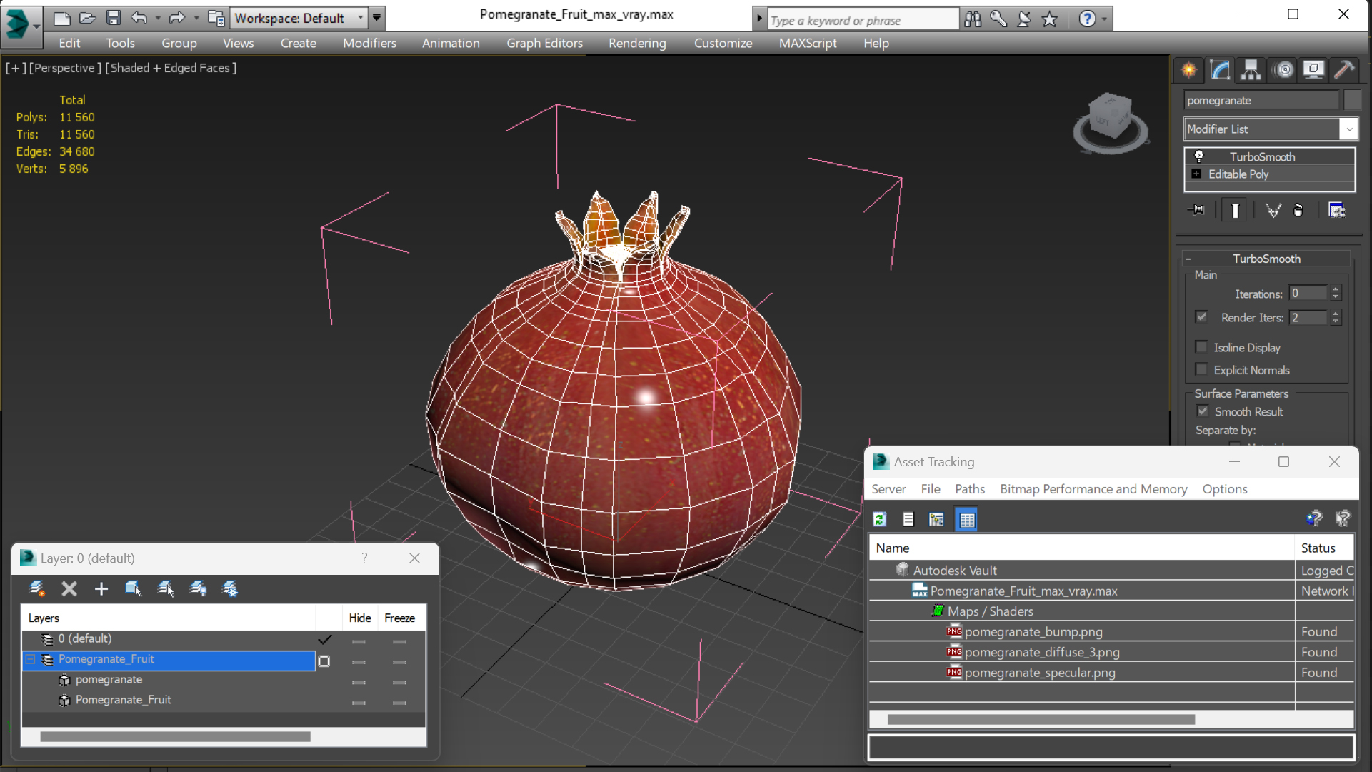 Pomegranate Fruit 3D
