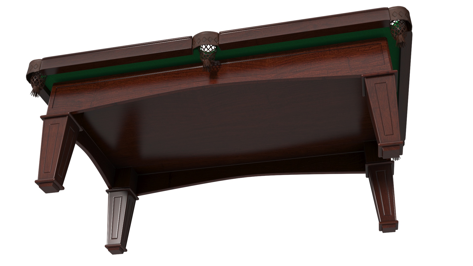 3D Billiard Table with Balls and Cue model