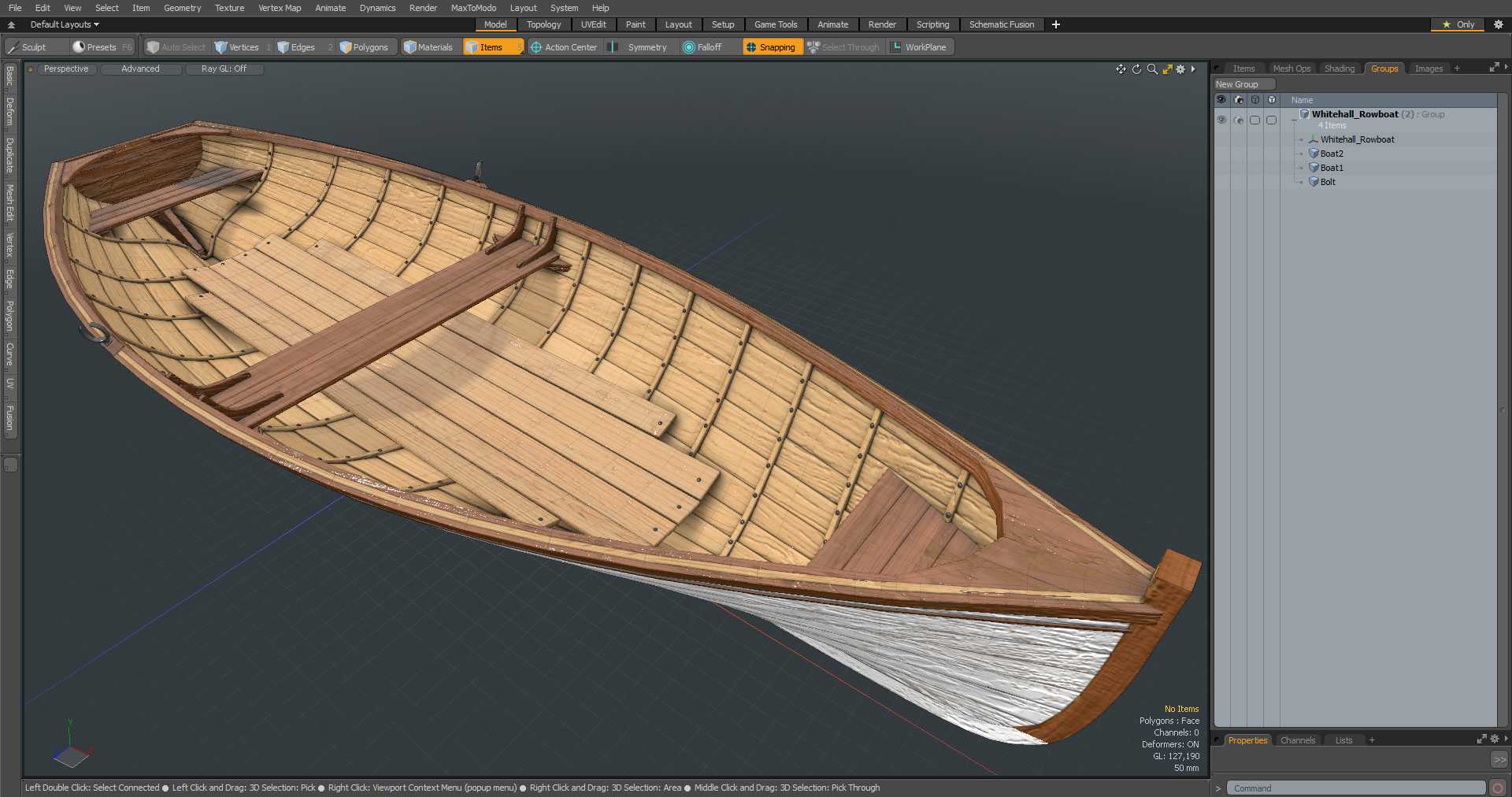 Whitehall Rowboat 3D
