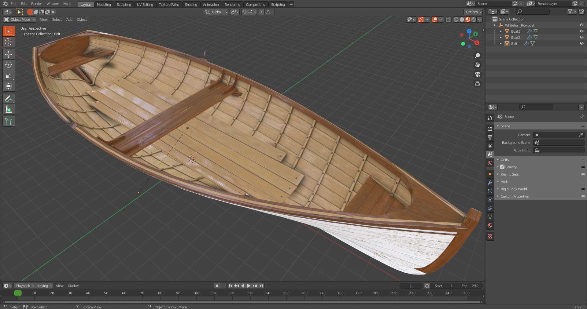Whitehall Rowboat 3D