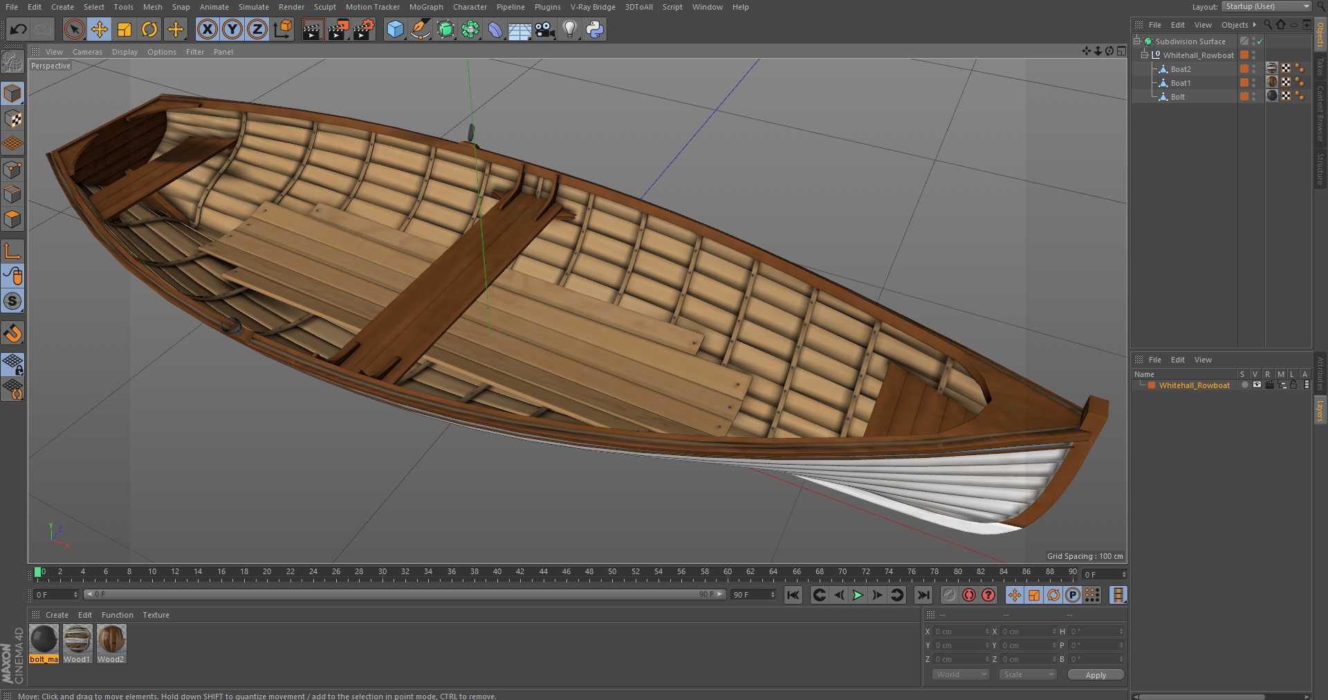 Whitehall Rowboat 3D