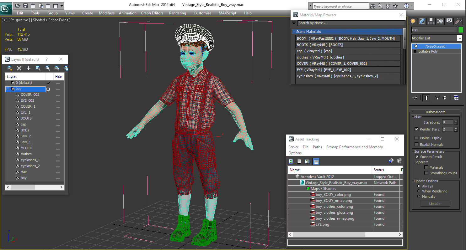 Vintage Style Realistic Boy 3D