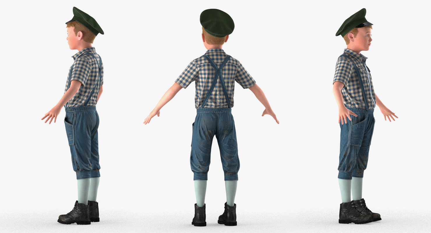 Vintage Style Realistic Boy 3D