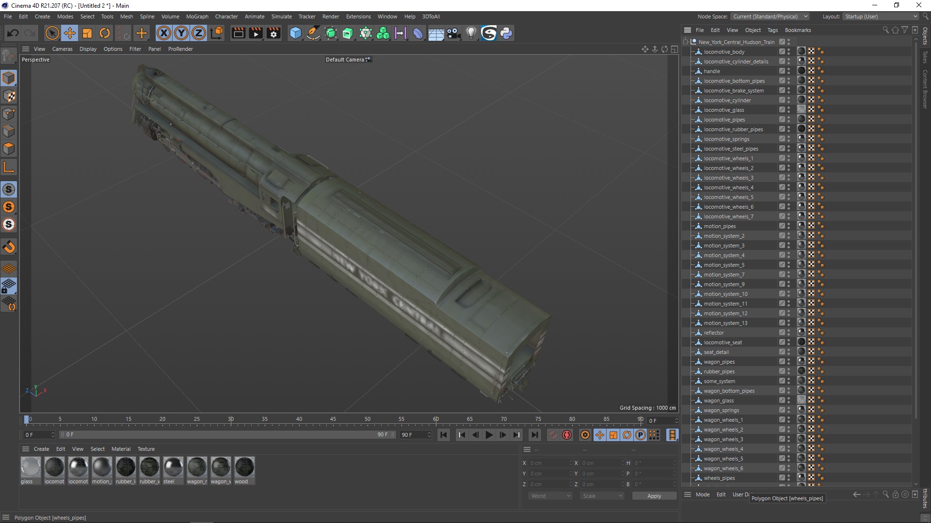 New York Central Hudson Train 3D model