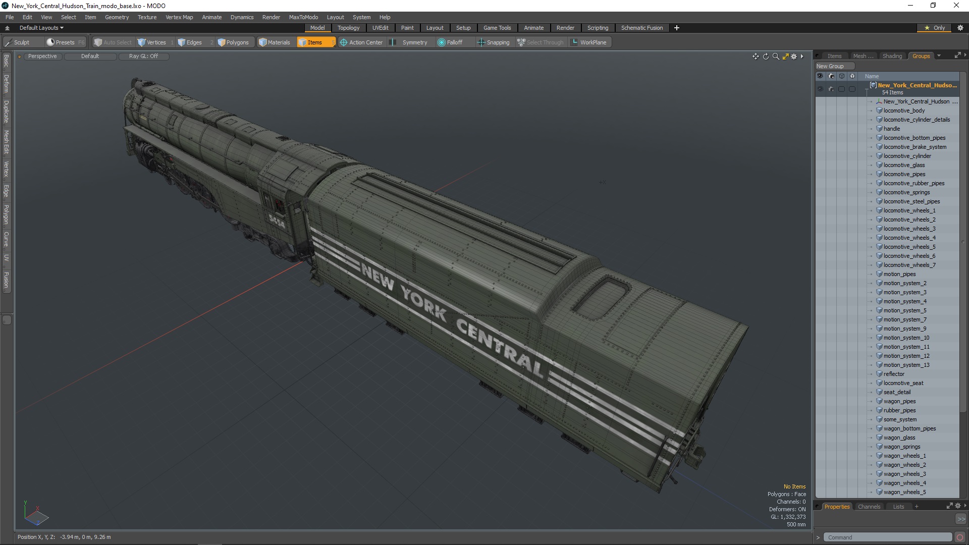 New York Central Hudson Train 3D model