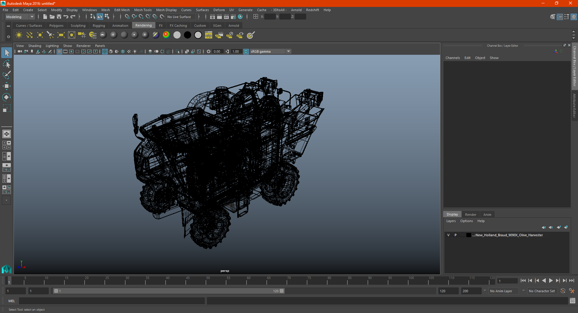 New Holland Braud 9090X Olive Harvester 3D model