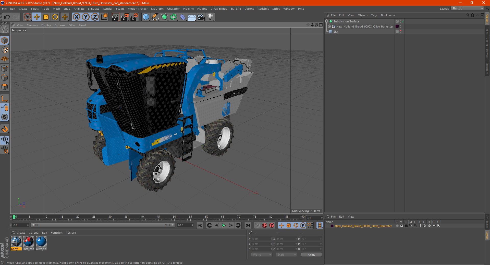New Holland Braud 9090X Olive Harvester 3D model