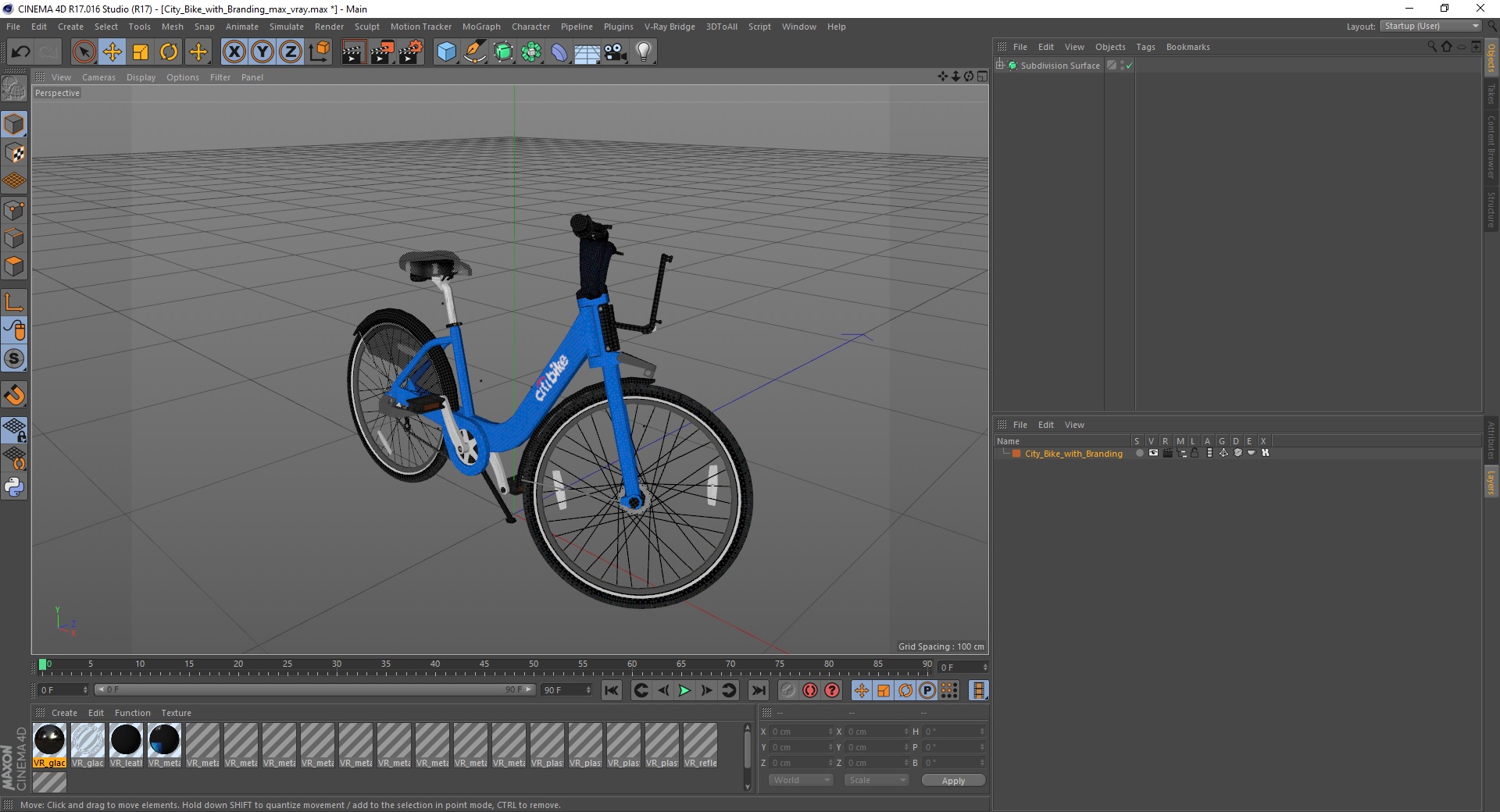 3D City Bike with Branding model