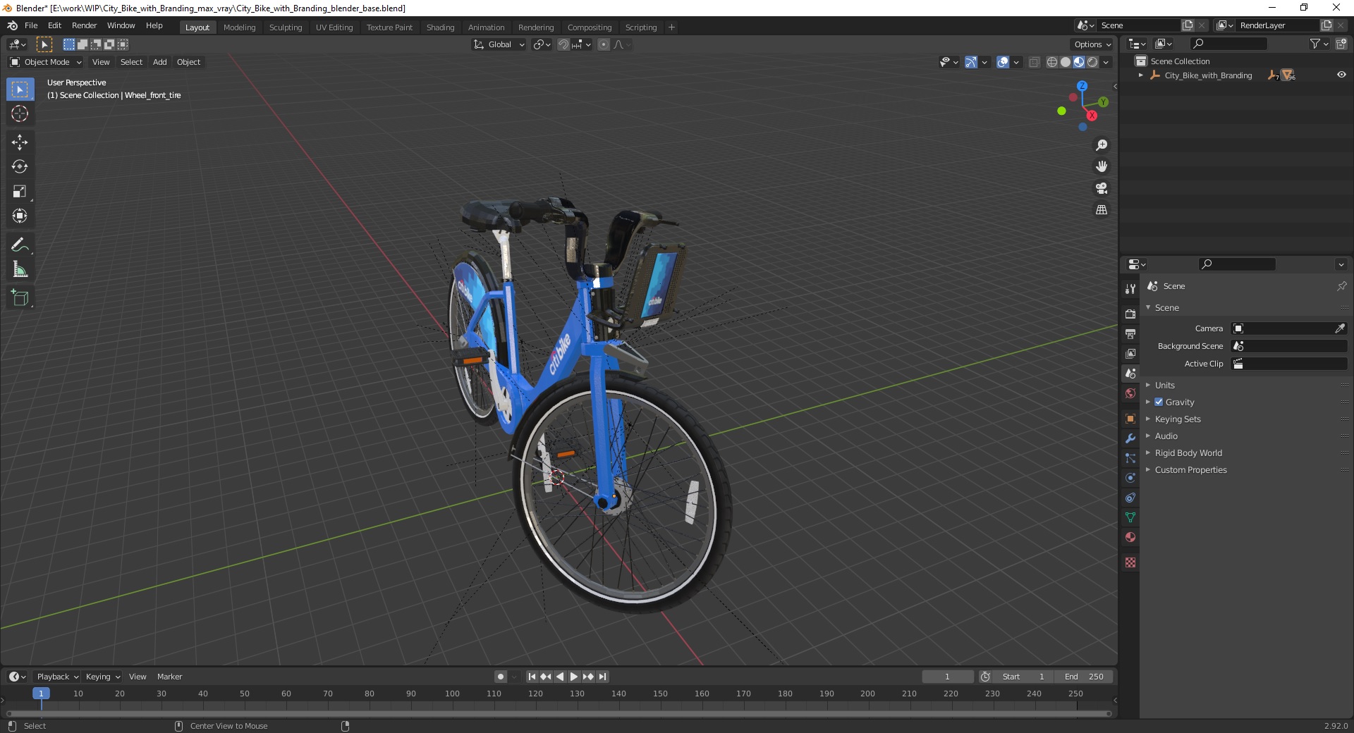 3D City Bike with Branding model
