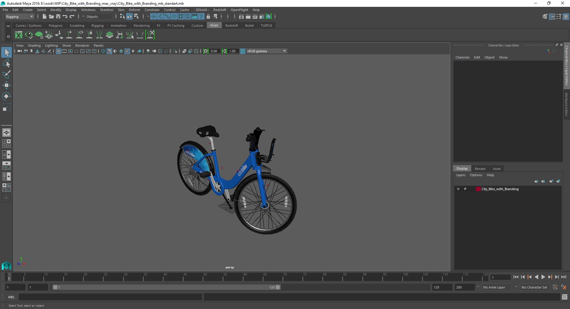 3D City Bike with Branding model