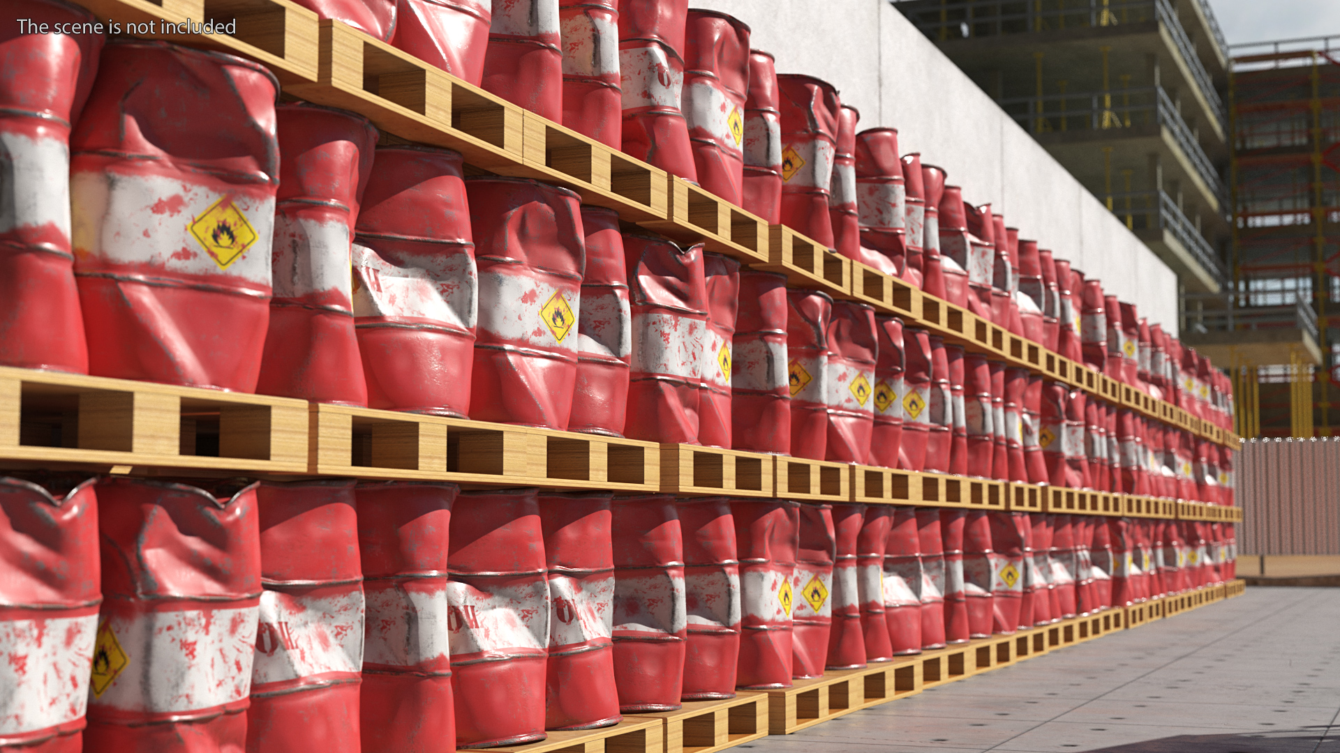 3D model Heavy Damaged Crude Oil Barrel