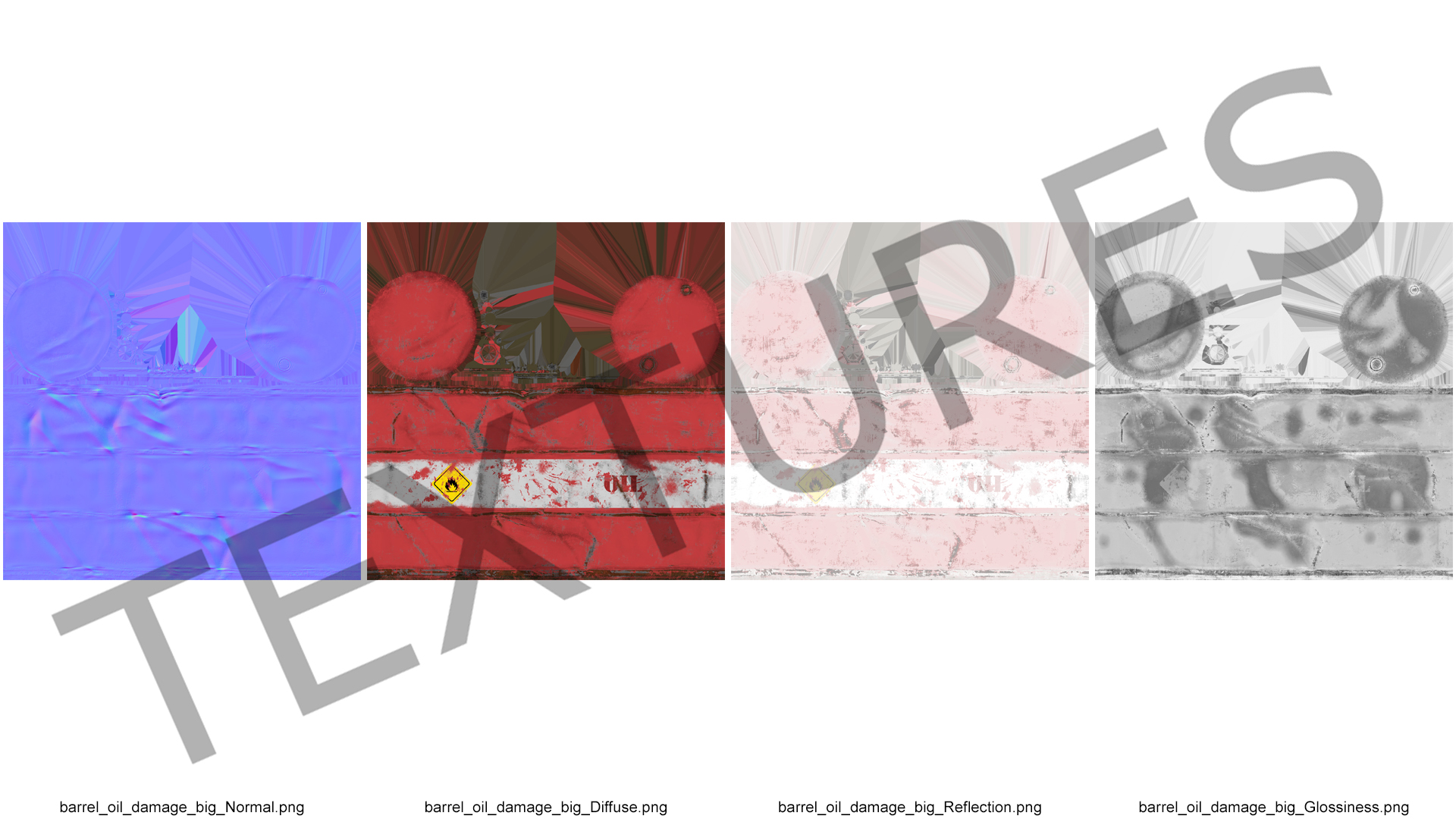 3D model Heavy Damaged Crude Oil Barrel