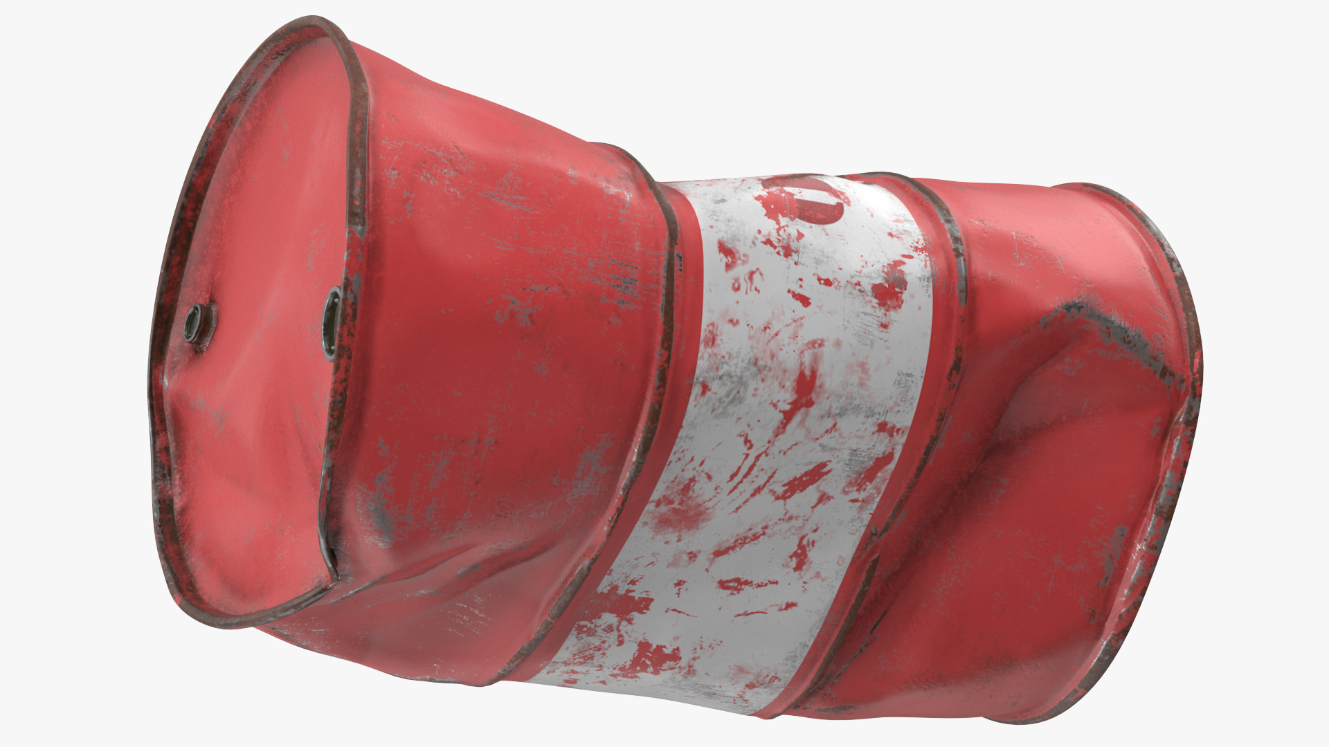 3D model Heavy Damaged Crude Oil Barrel