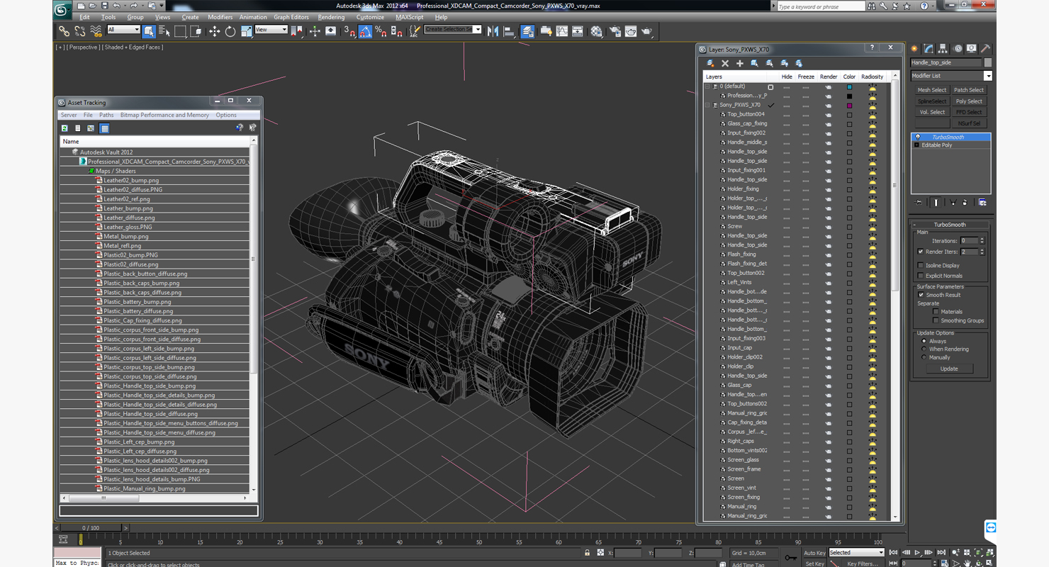 3D model Professional XDCAM Compact Camcorder Sony PXWS X70