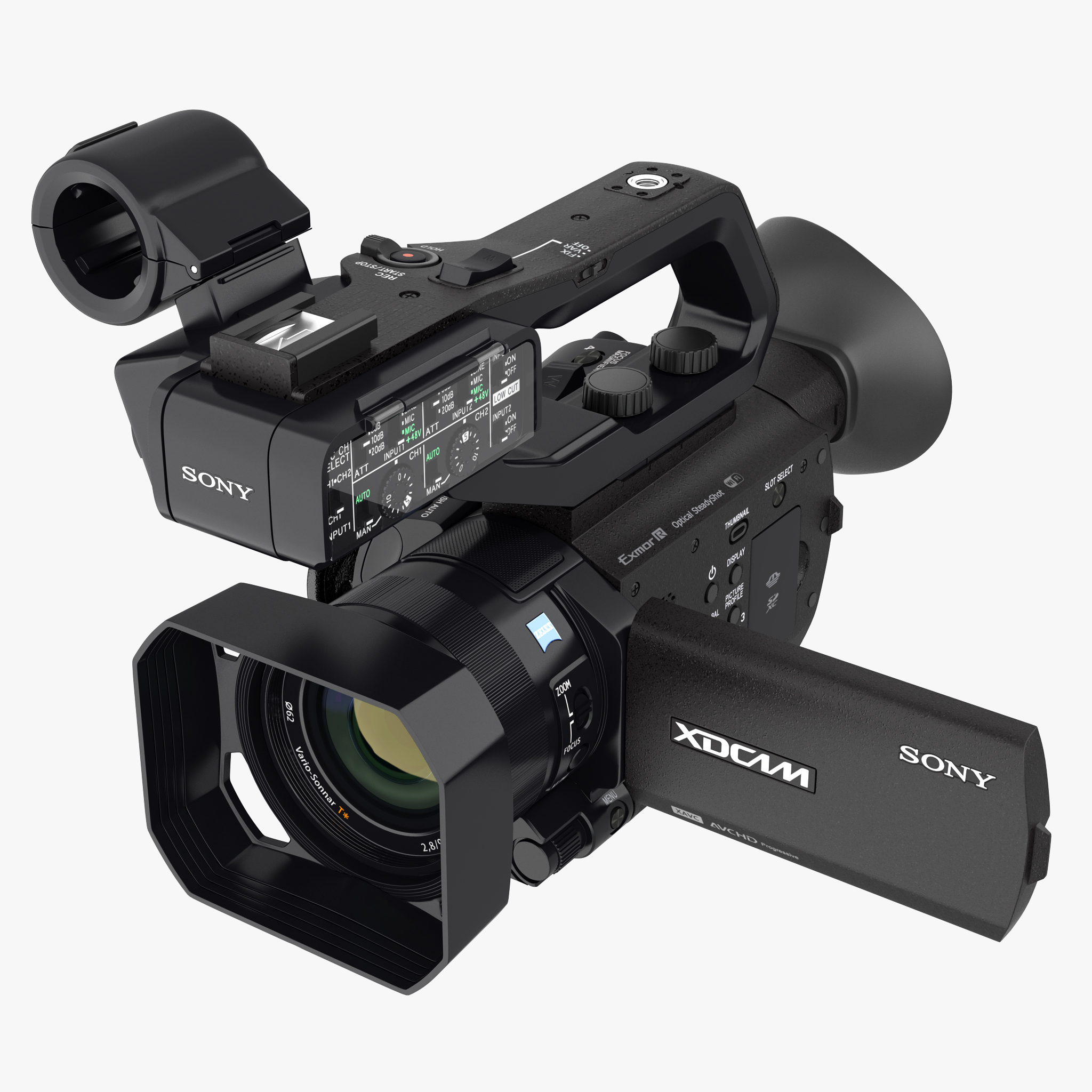 Professional XDCAM Compact Camcorder Sony PXWS X70 3D Model, view 3
