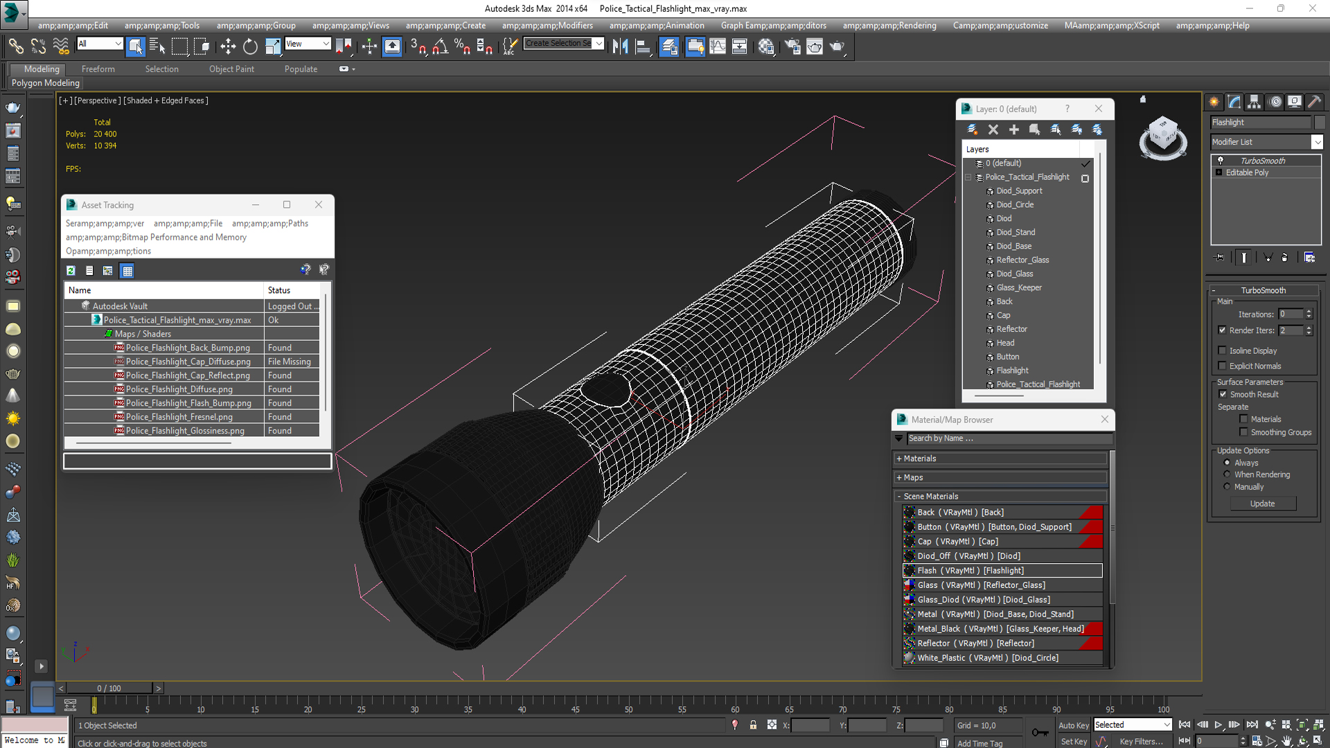 3D Police Tactical Flashlight